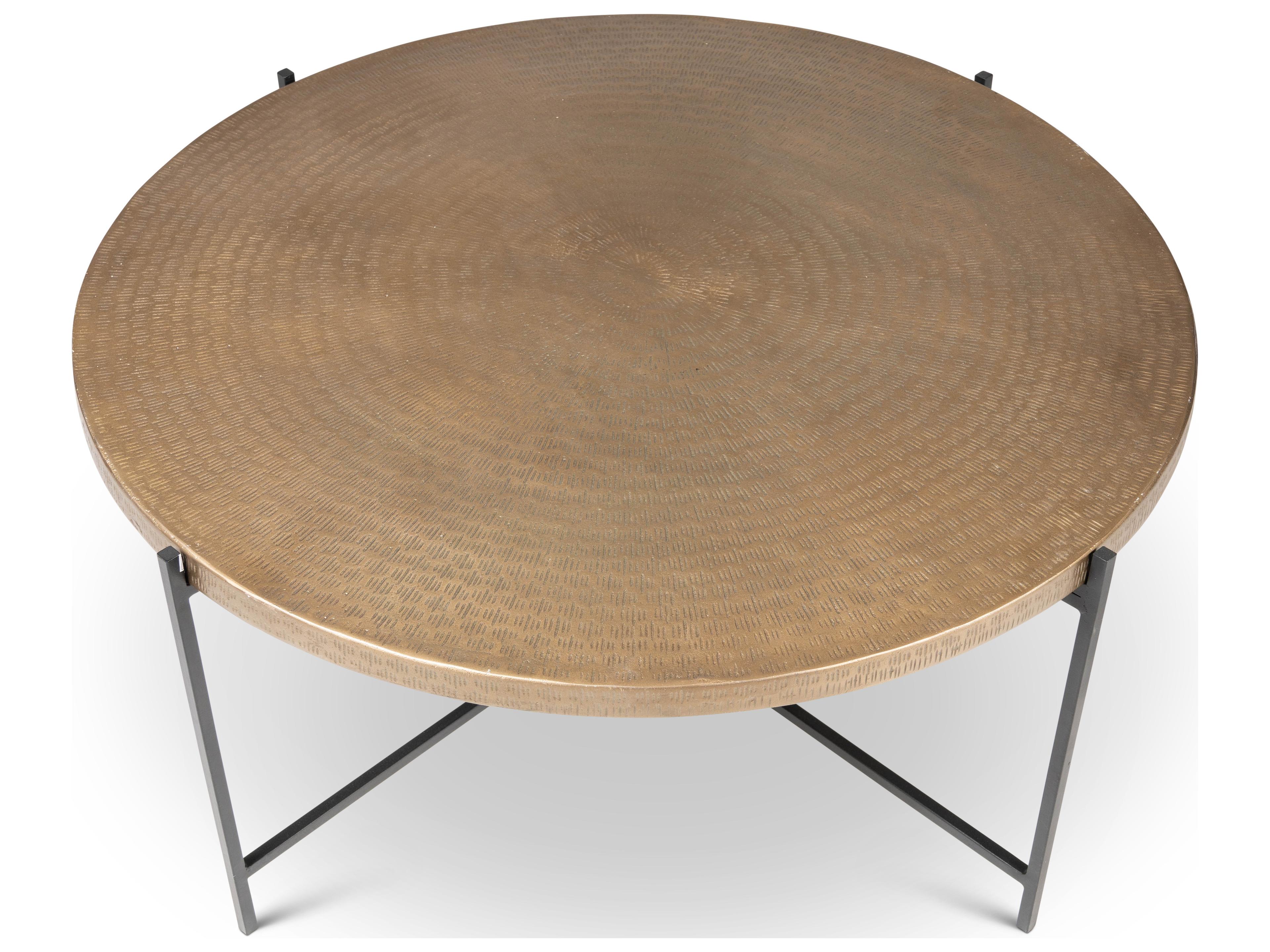 Urbia Elements Navi Round Metal Antique Brass Coffee Table