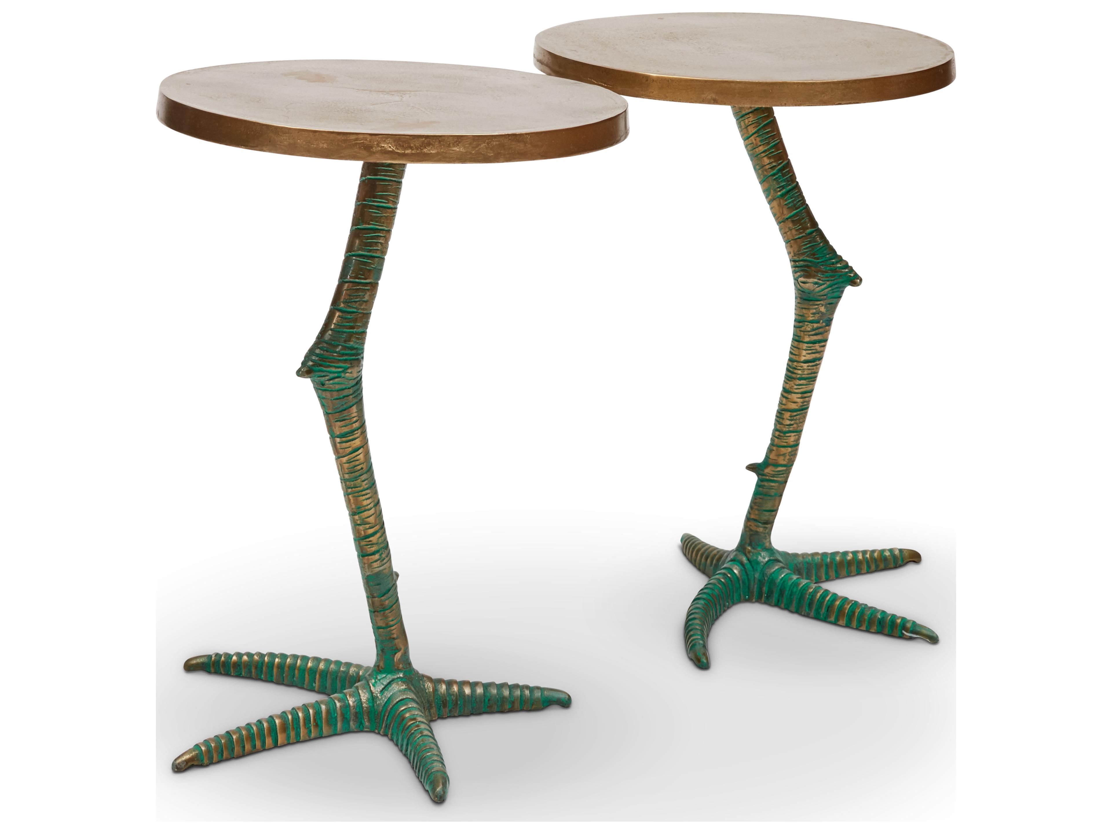 Urbia Elements Round Metal Antique Brass End Table