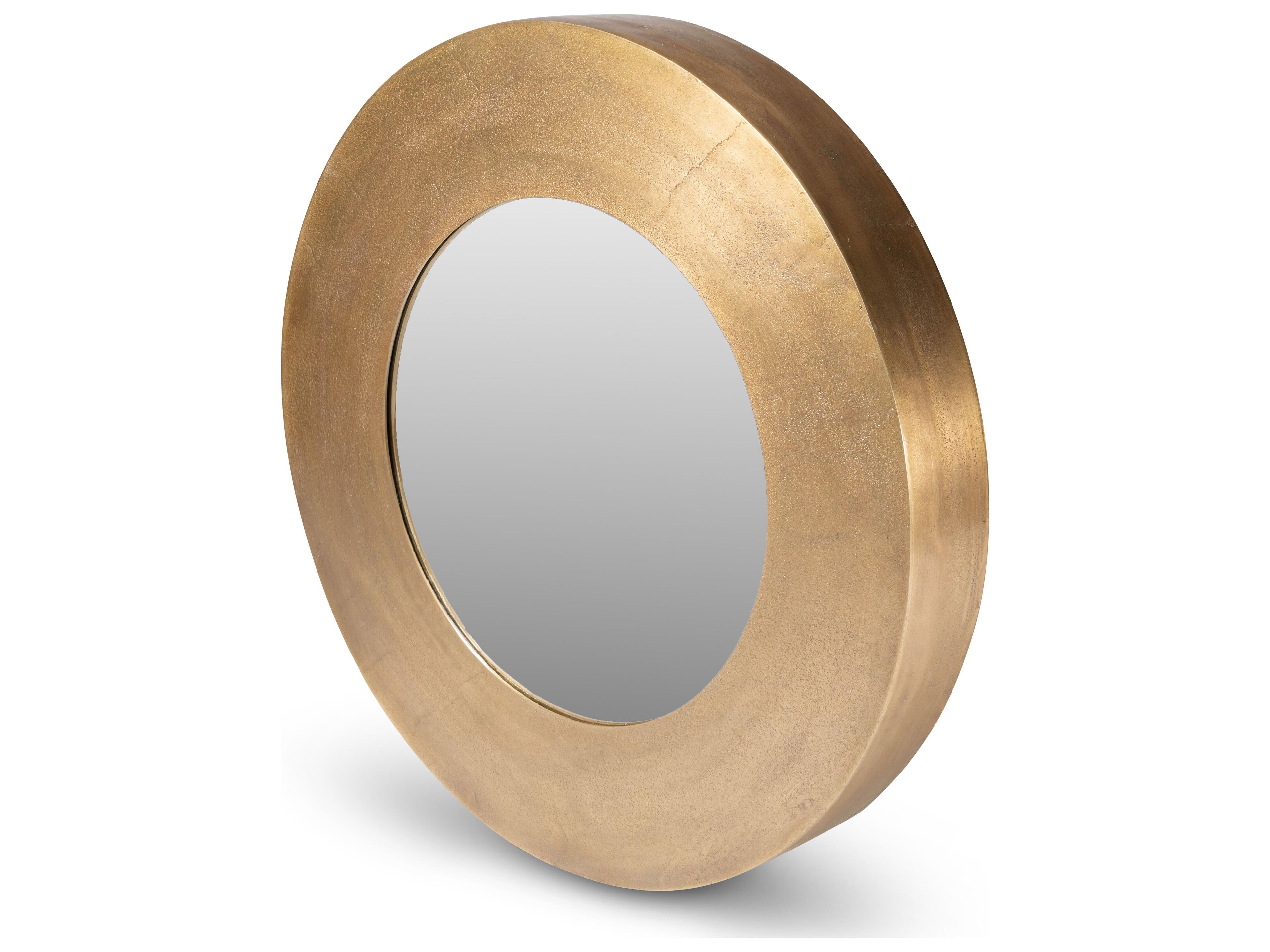 Urbia Elements Rahi Round Antique Brass Wall Mirror