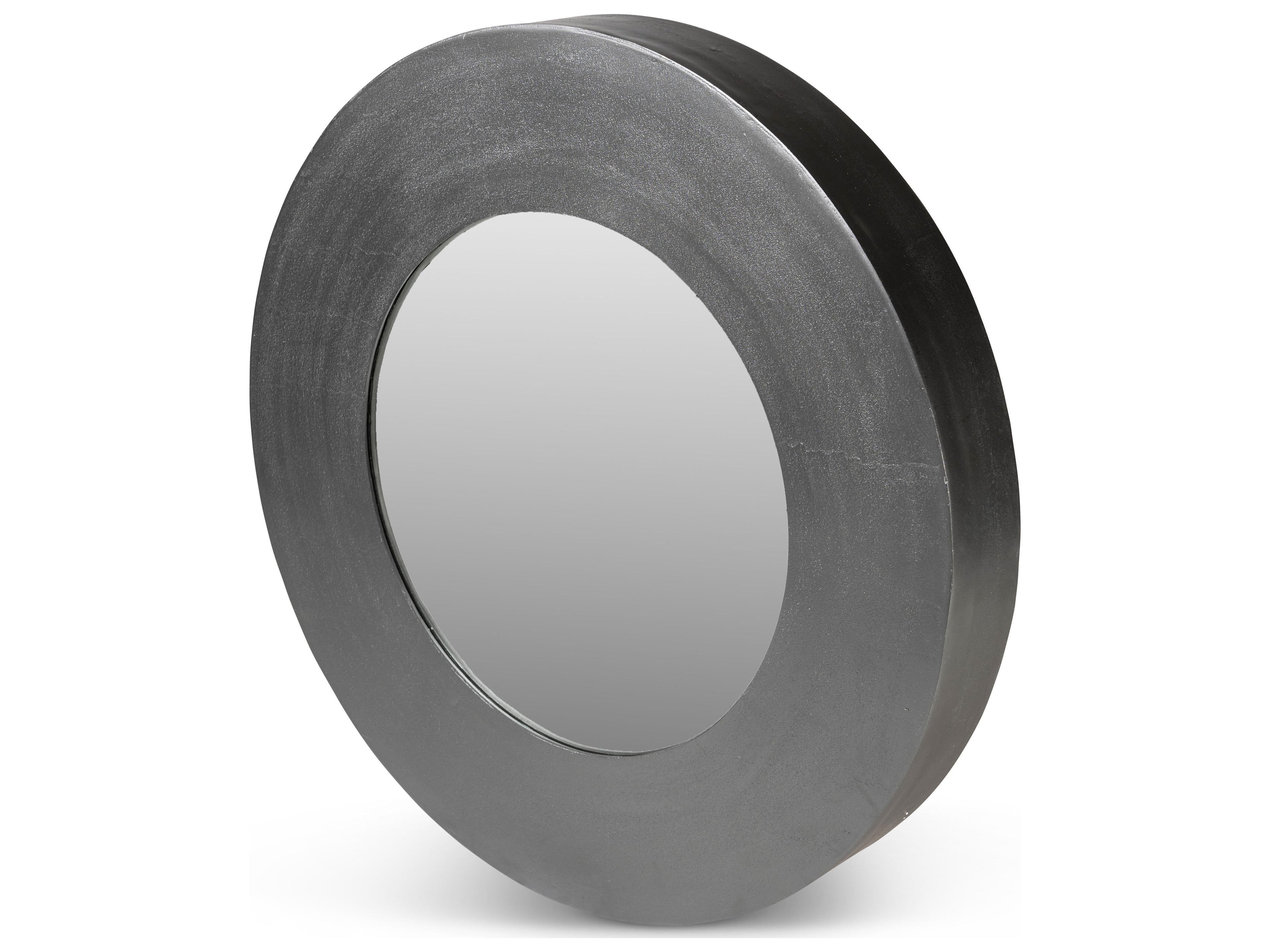 Urbia Elements Rahi Round Antique Grey Wall Mirror