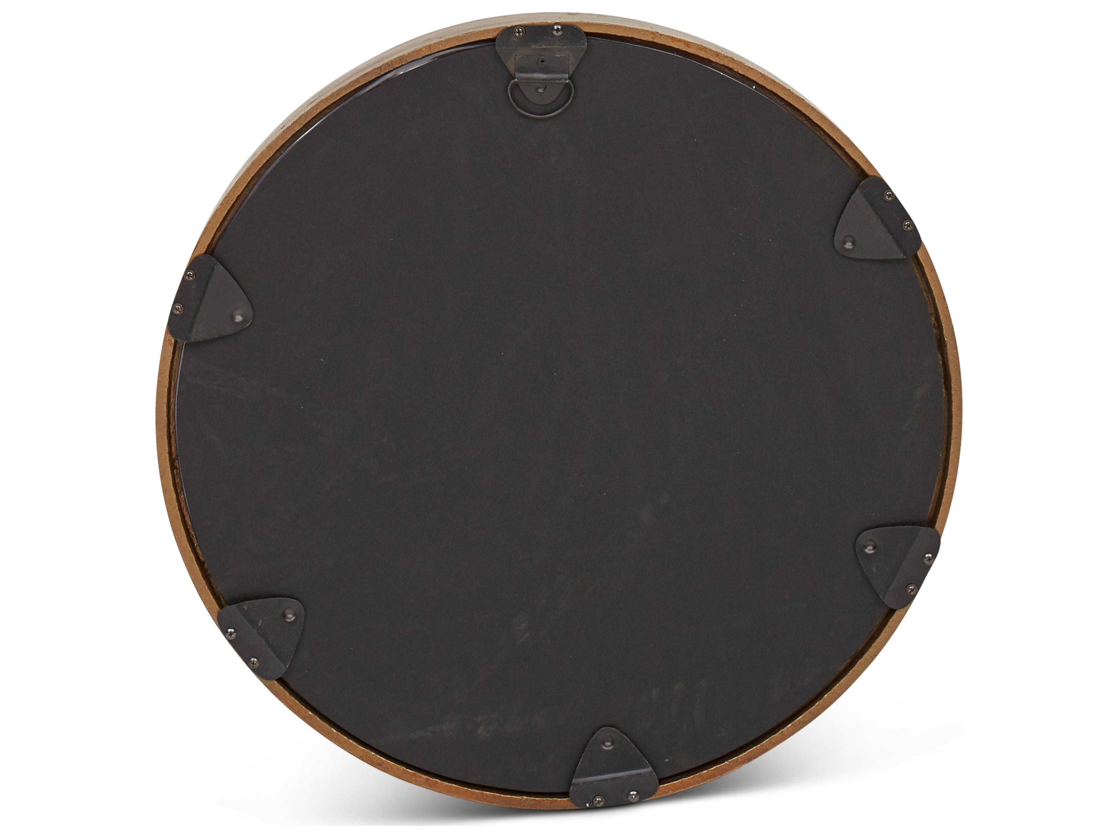 Urbia Samar Antique Brass Round Wall Mirror