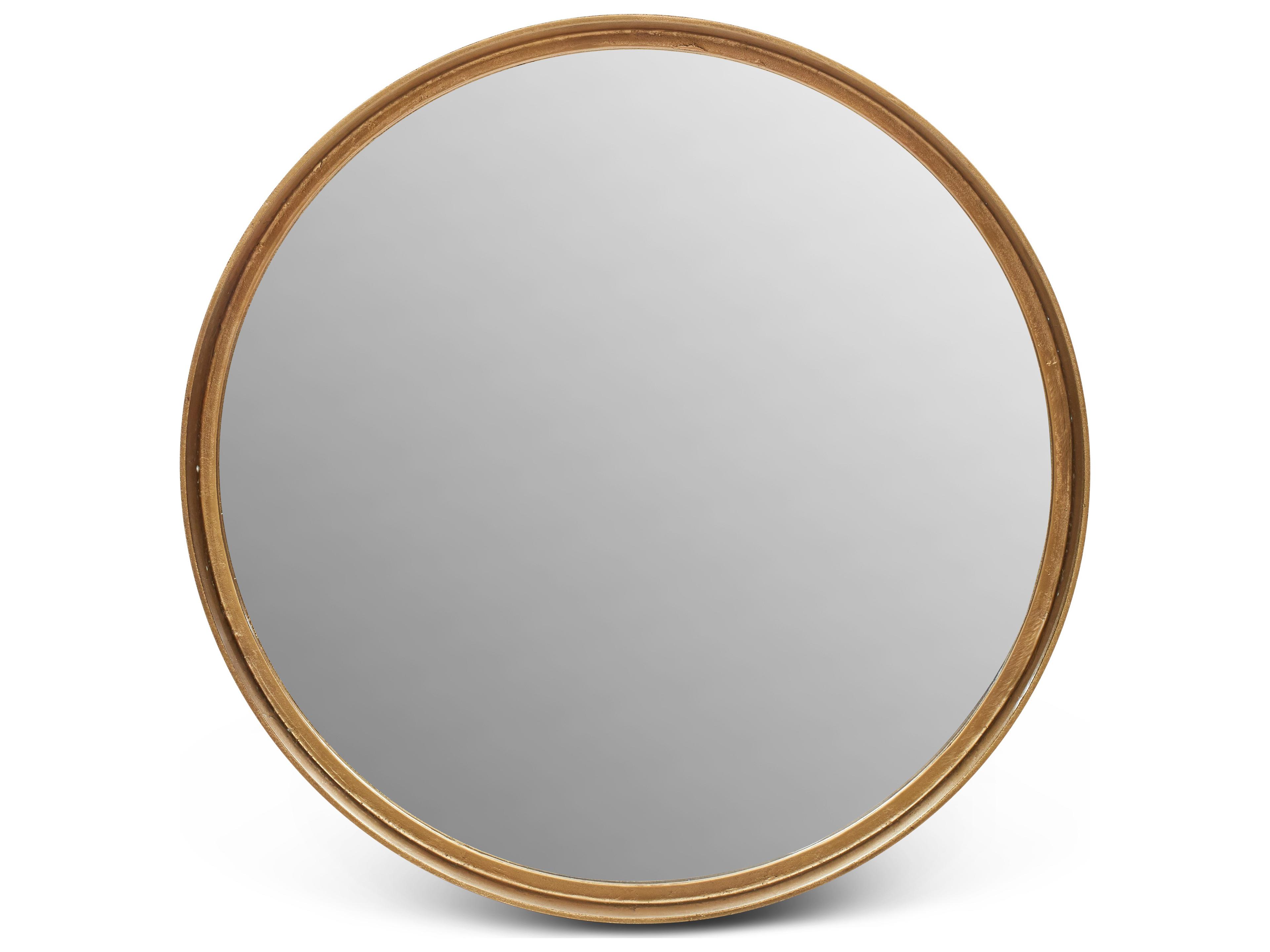 Samar Round Wall Mirror Antique Brass
