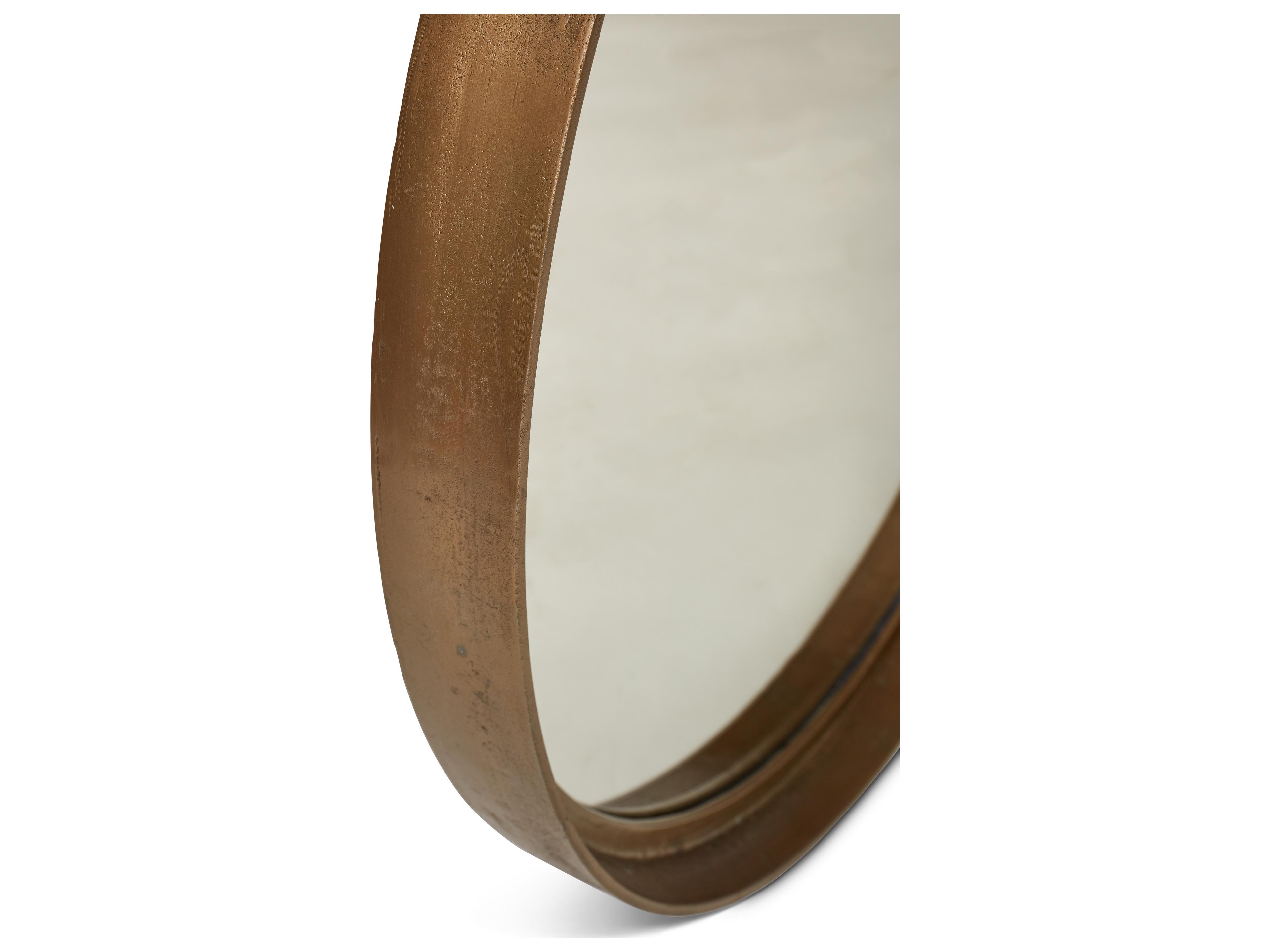 Urbia Samar Antique Brass Round Wall Mirror