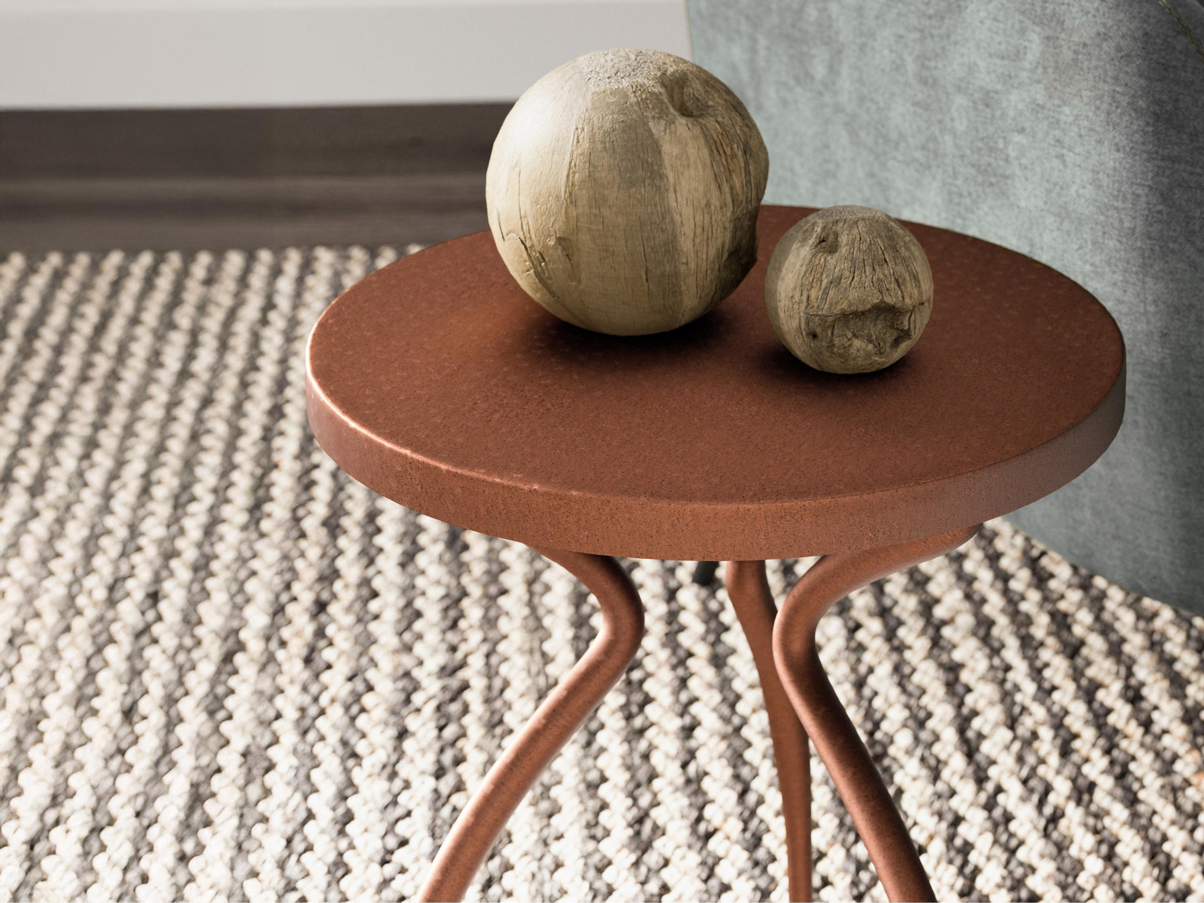 Urbia Elements Sarp Round Metal Antique Brass End Table