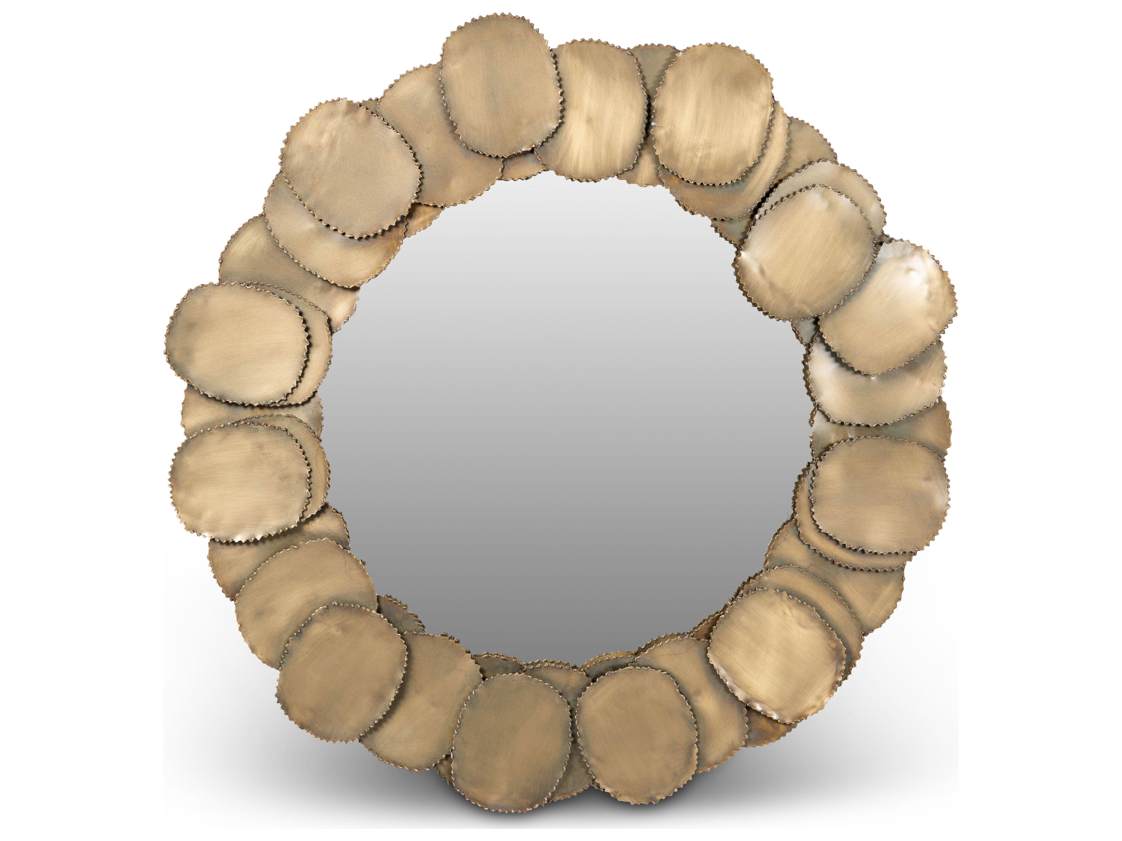 Suri Elements Round Wall Mirror Antique Brass