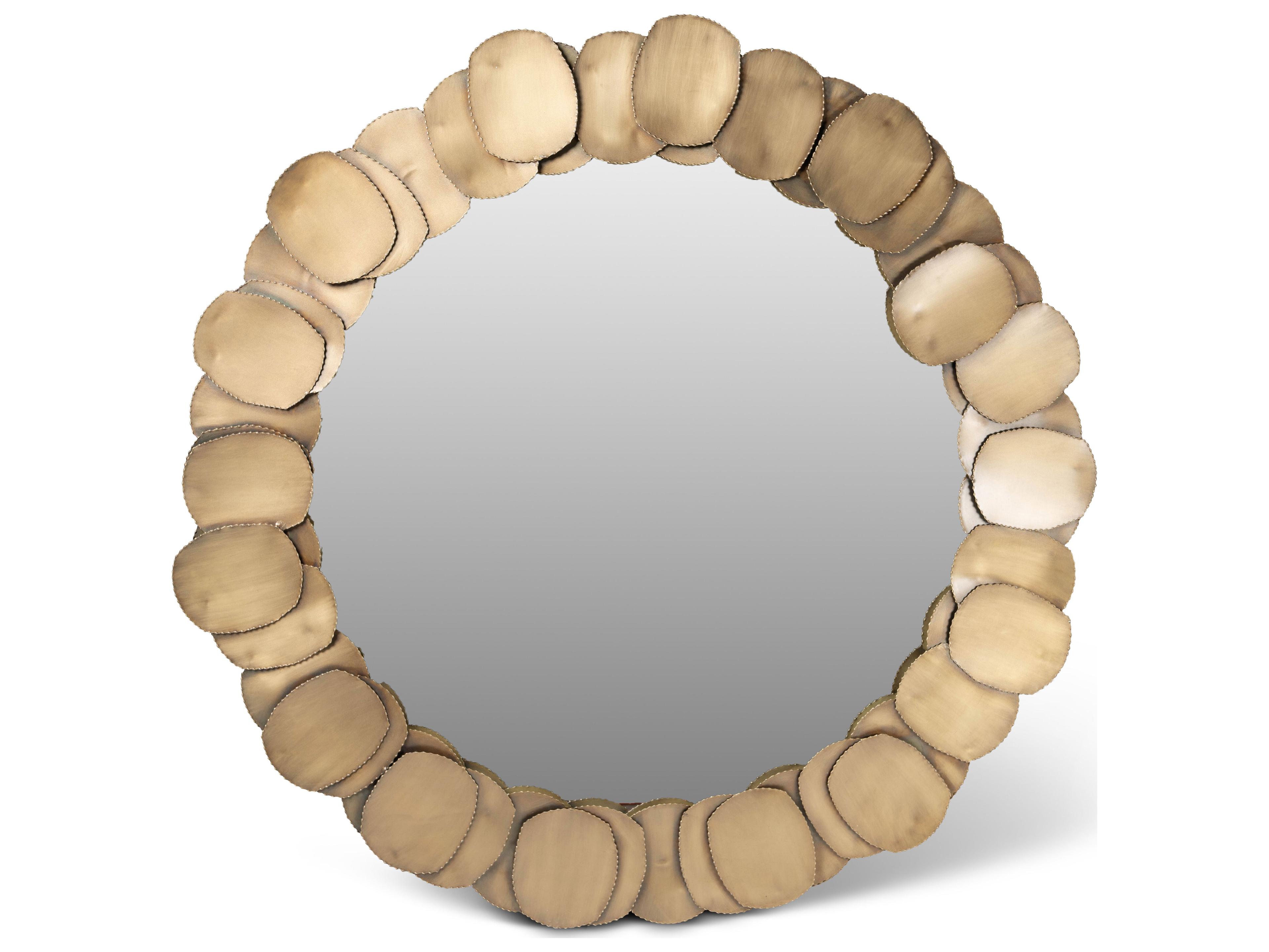 Suri Elements Wall Mirror Round Antique Brass
