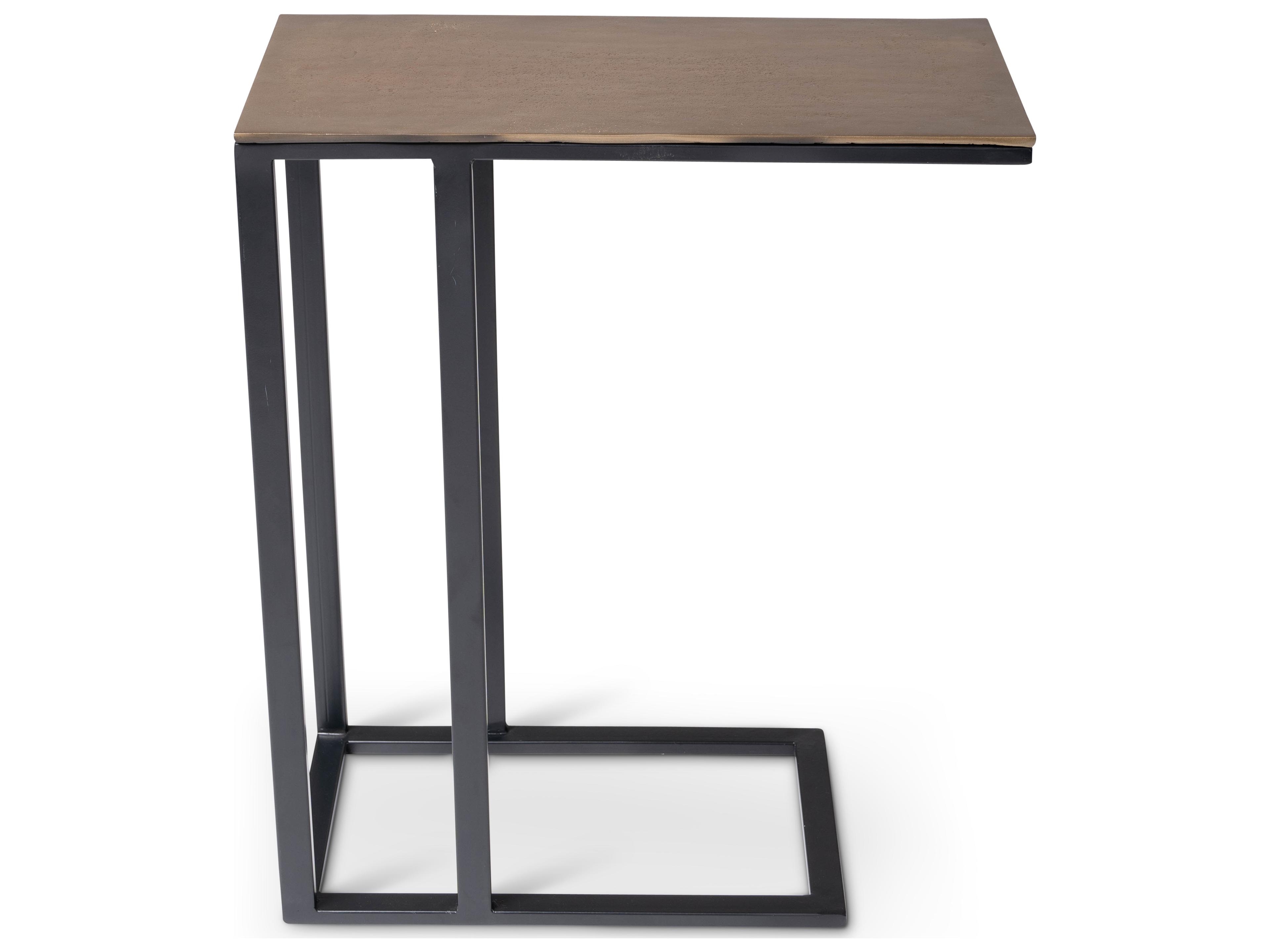 Urbia Elements Tanu Rectangular Metal Antique Brass End Table