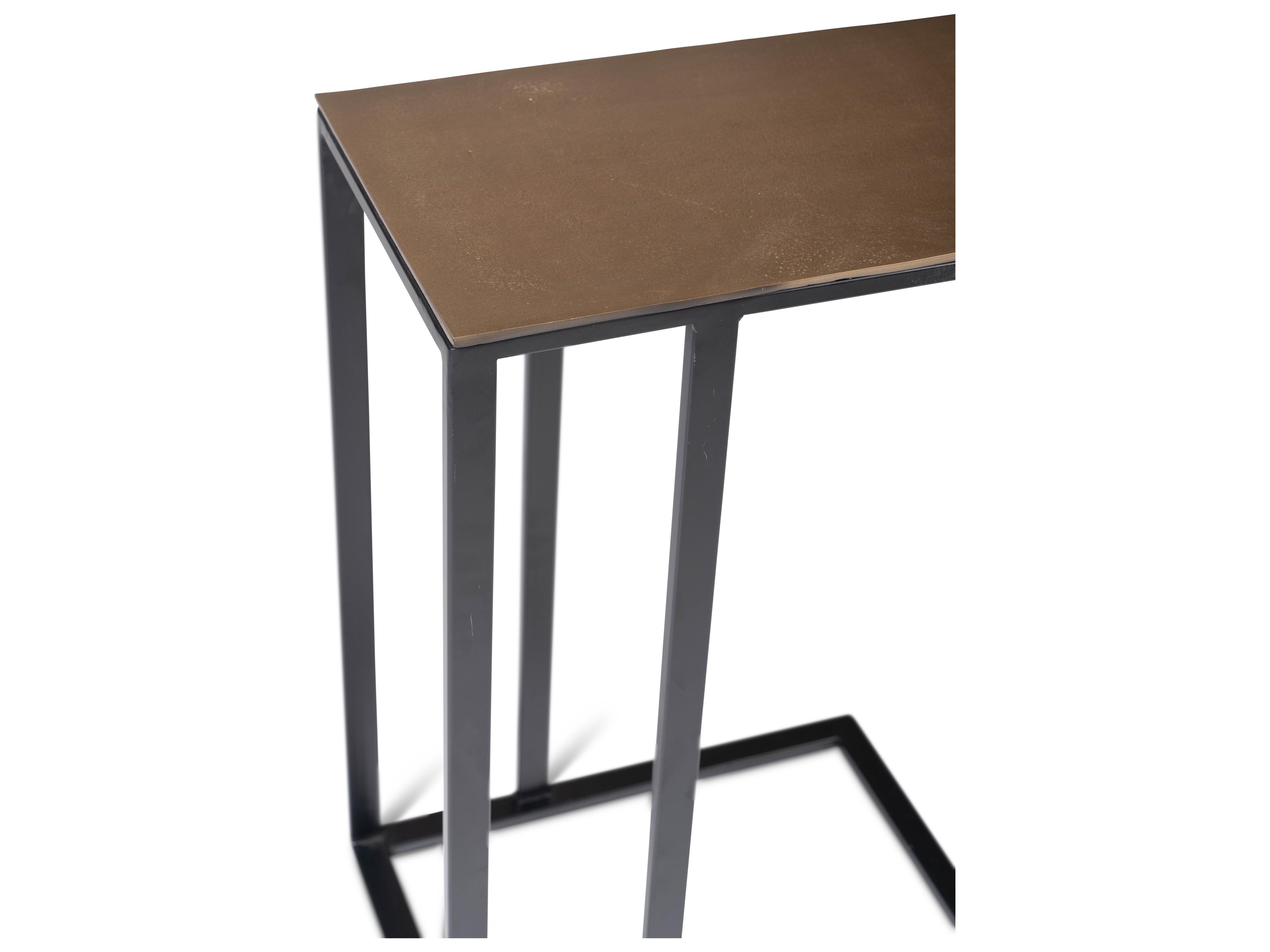 Urbia Elements Tanu Rectangular Metal Antique Brass End Table
