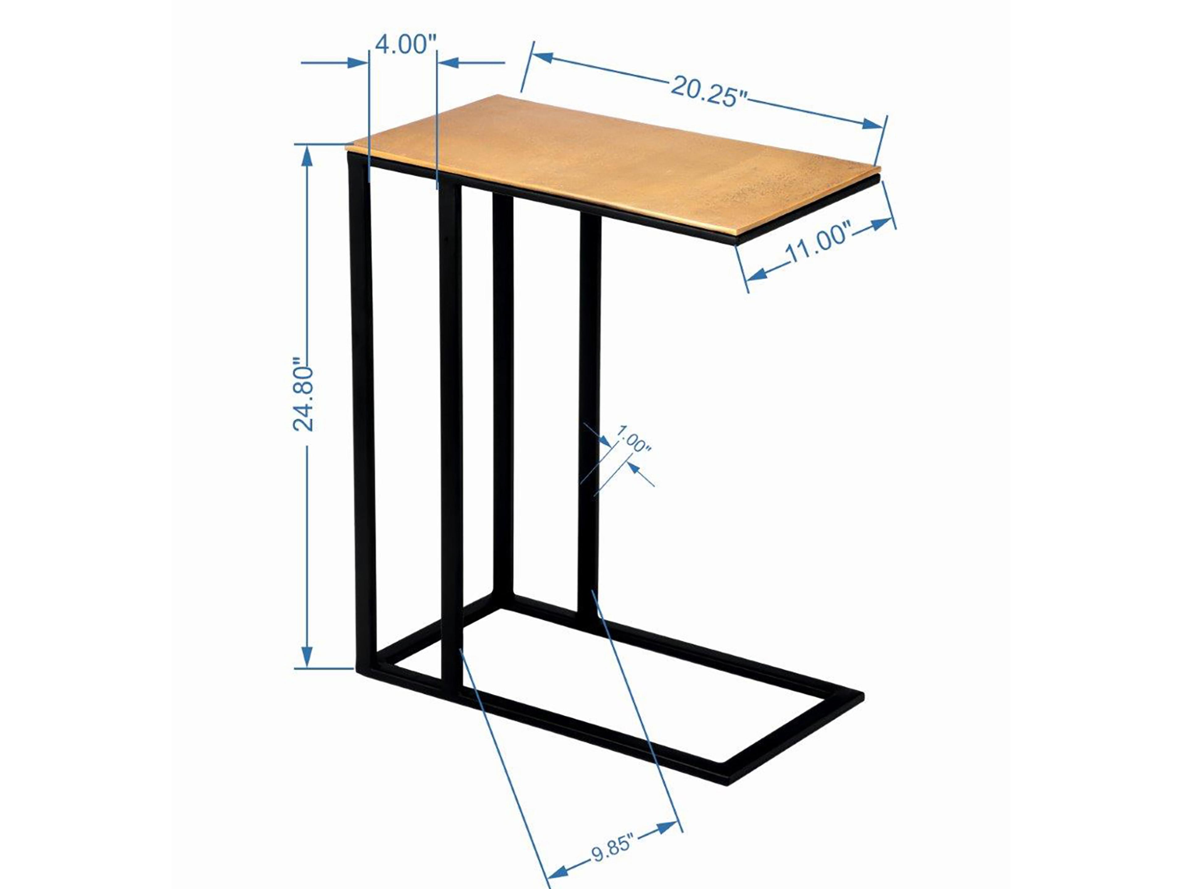 Urbia Elements Tanu Rectangular Metal Antique Brass End Table