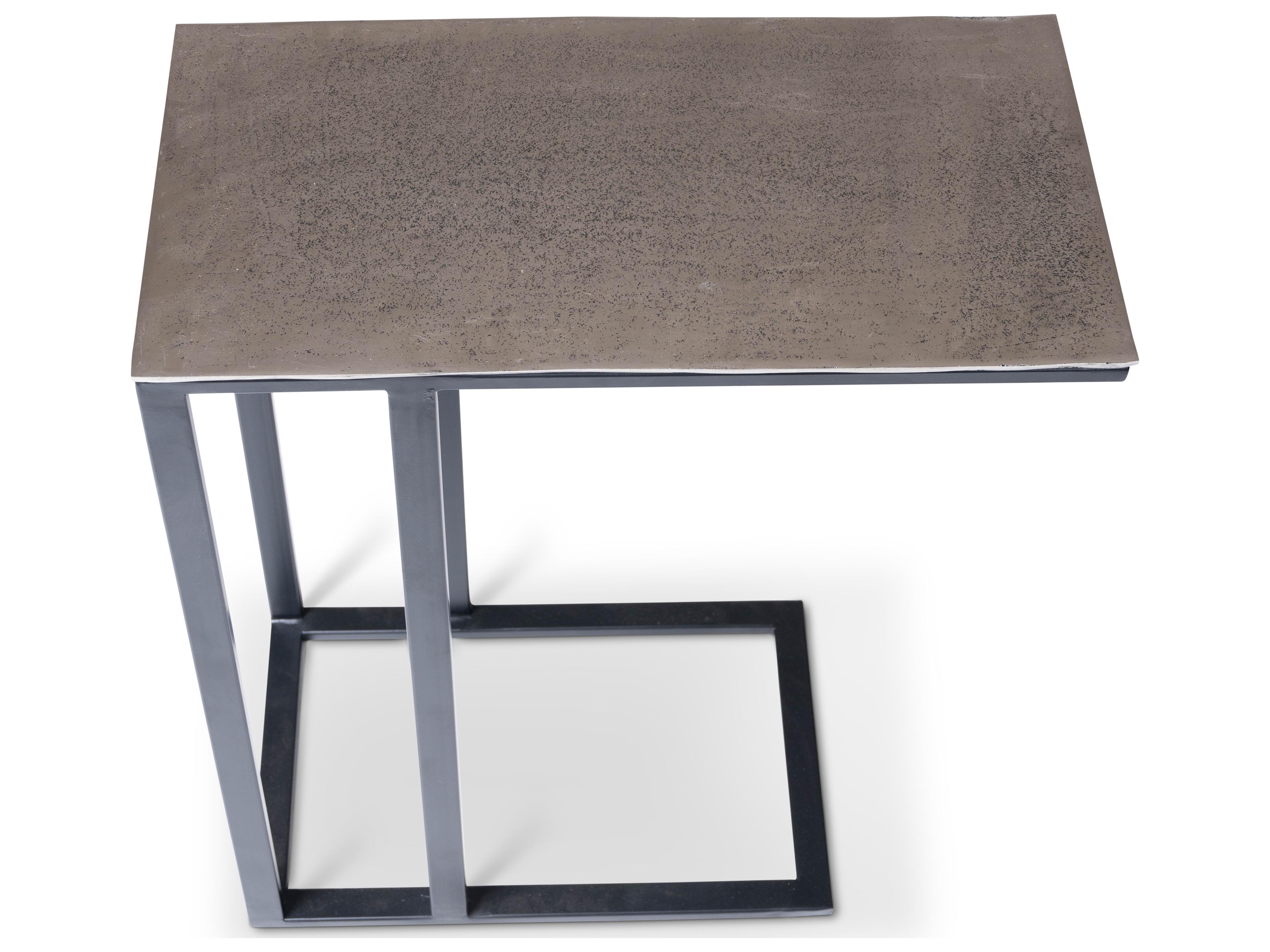 Urbia Elements Tanu Rectangular Metal Vintage Silver End Table