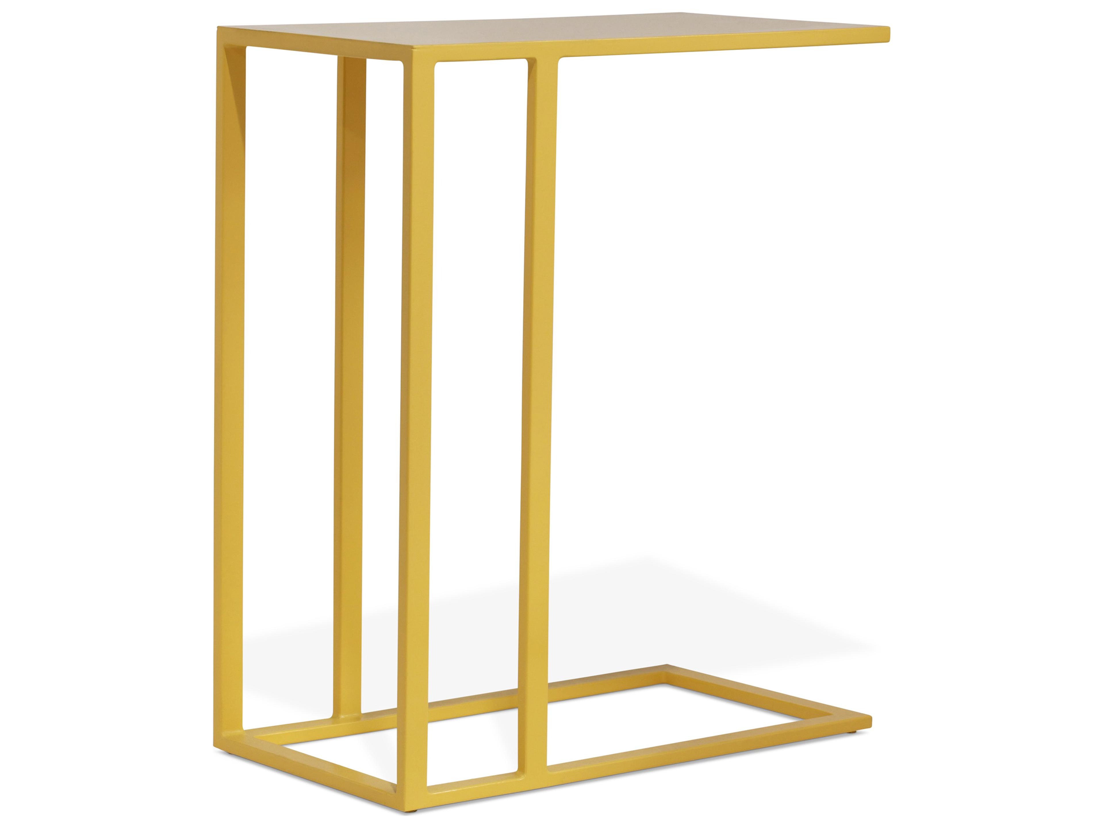 Urbia Elements Square Metal Yellow Ochre End Table
