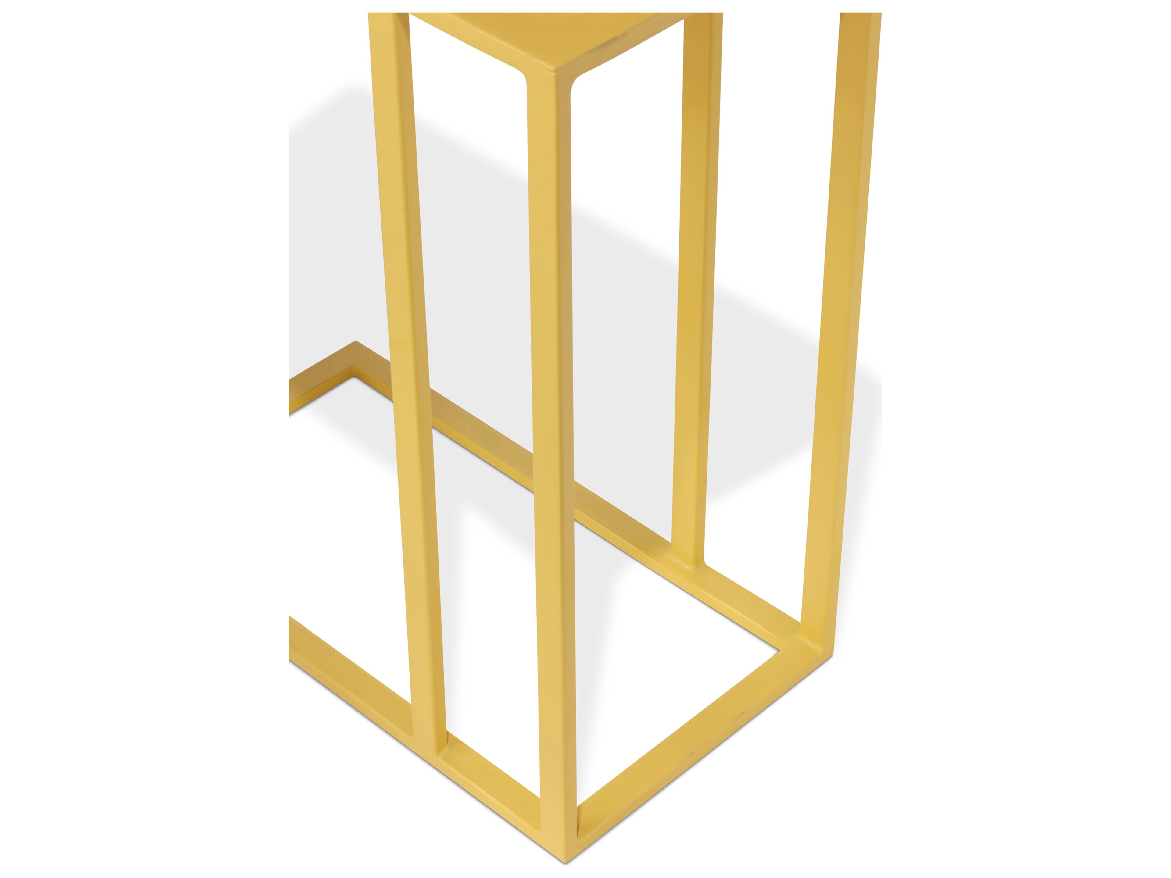 Urbia Elements Square Metal Yellow Ochre End Table