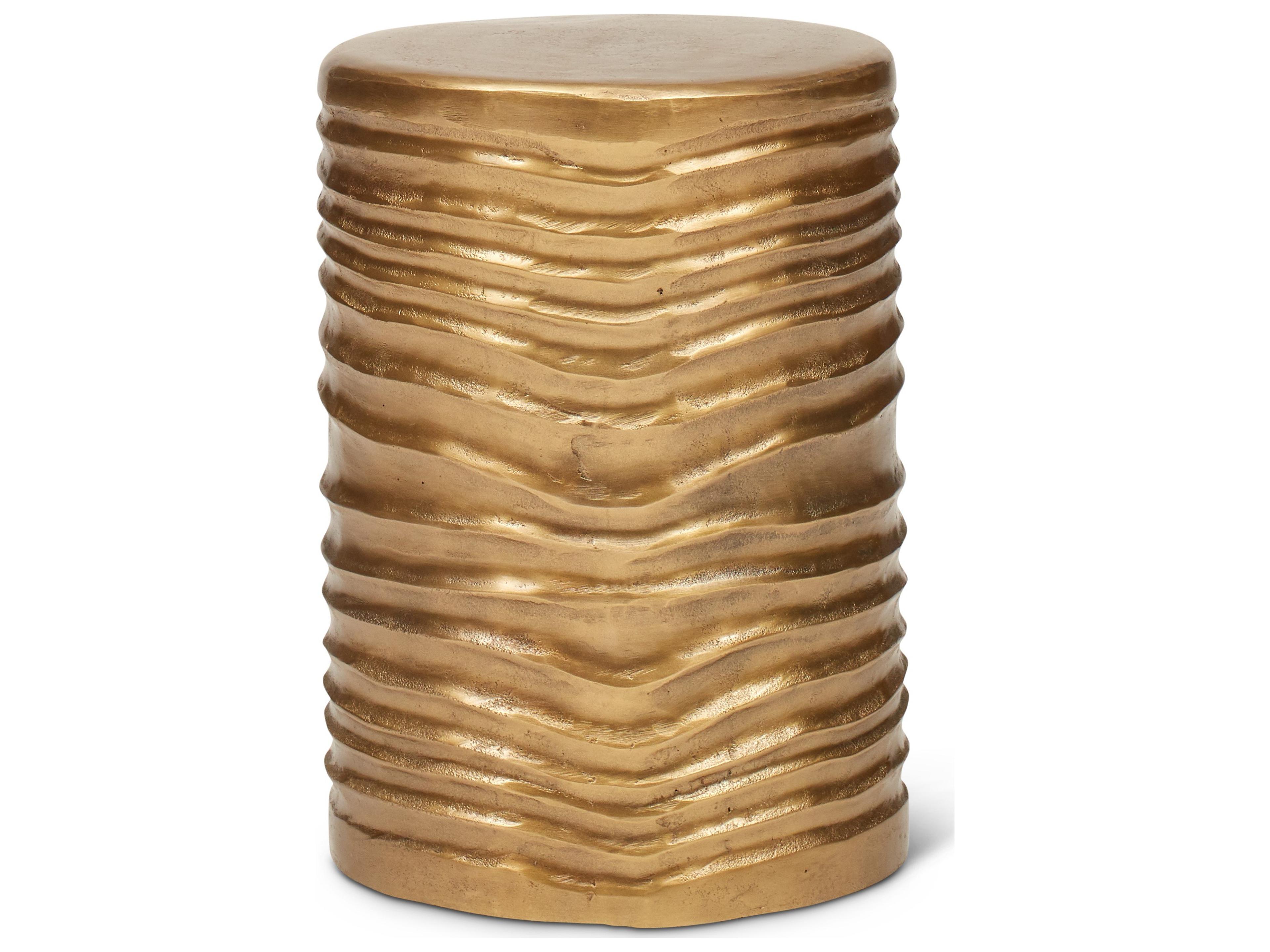 Tara Accent Stool Elements Collection Antique Brass