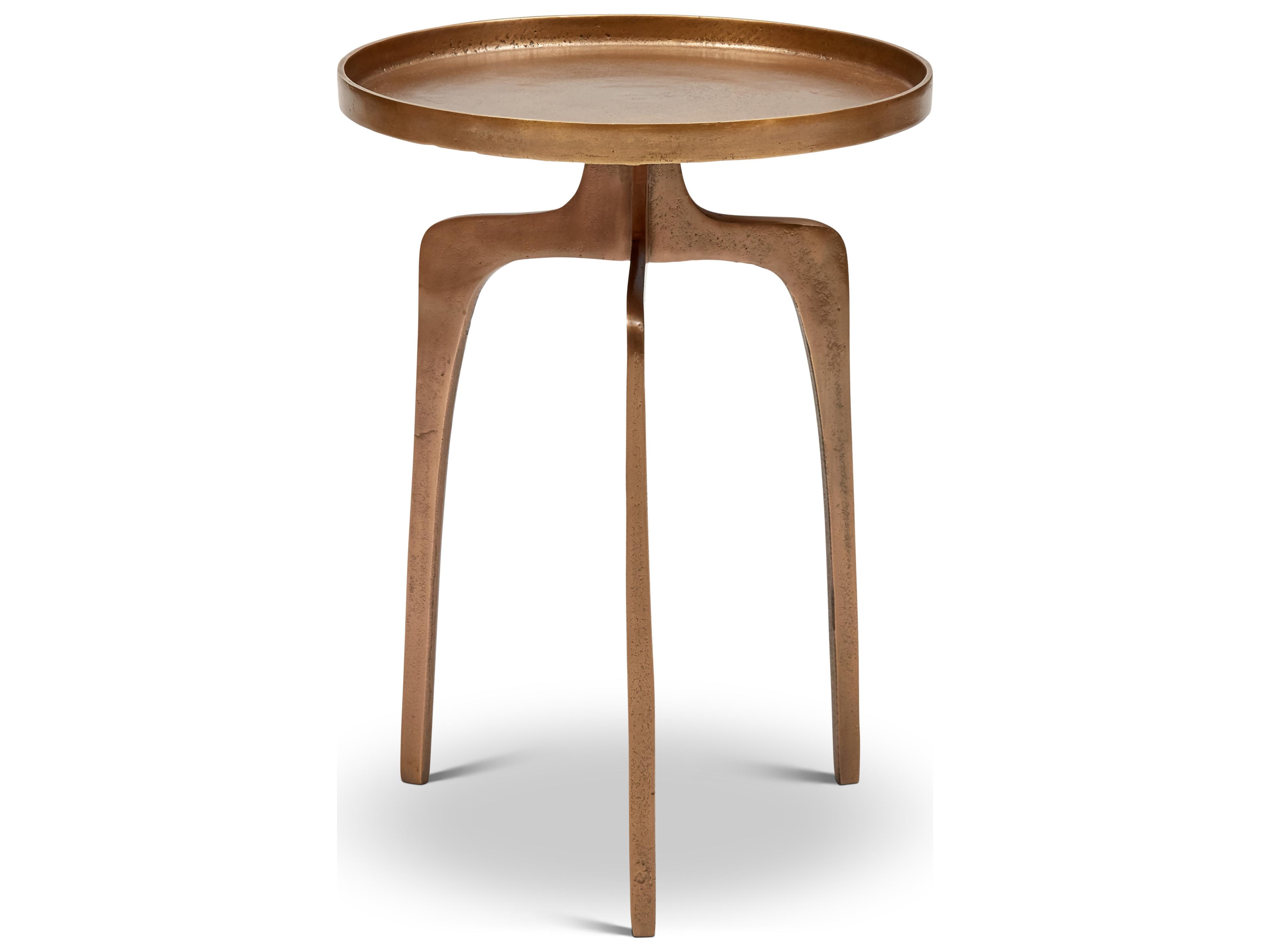 Urbia Elements Round Metal Antique Brass End Table