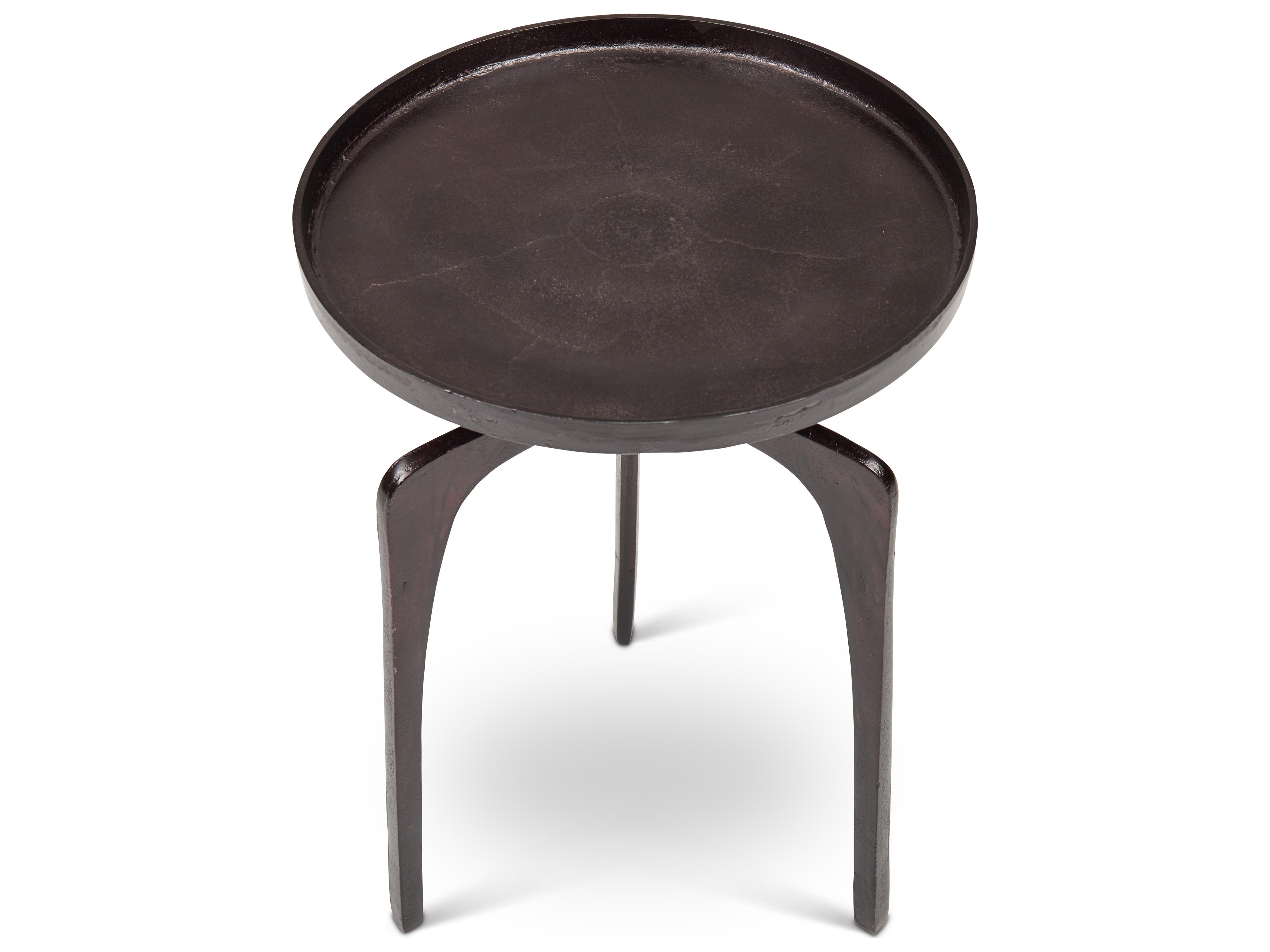 Urbia Elements Round Metal Raw Bronze End Table