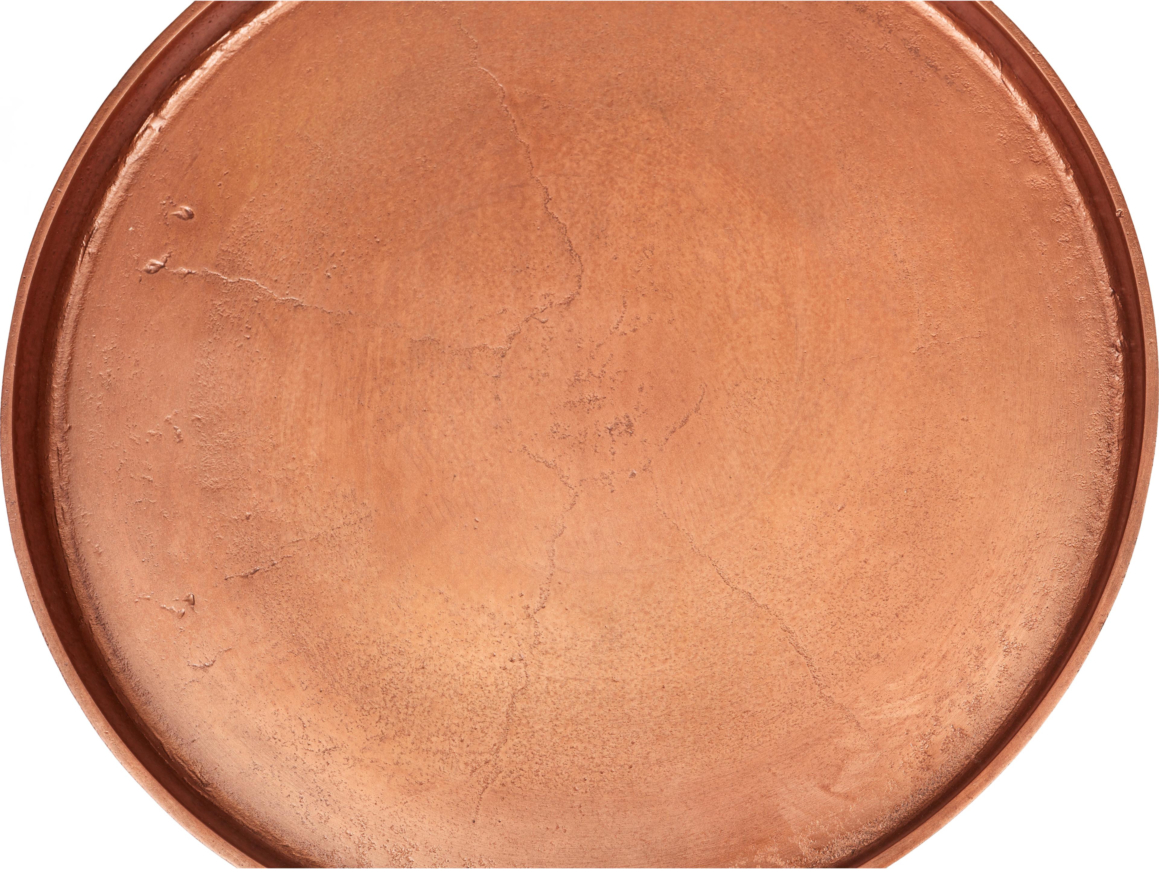 Urbia Elements Round Metal Vintage Copper End Table