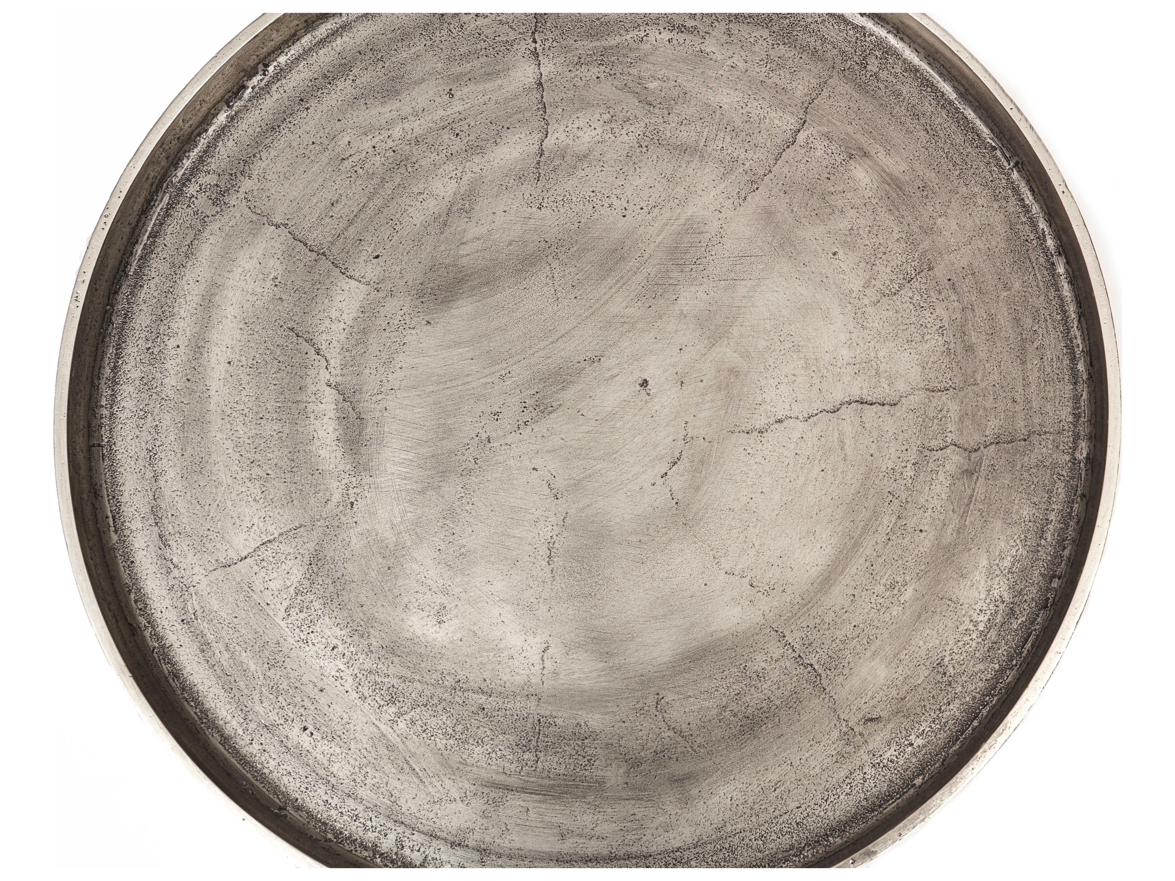 Urbia Elements Round Metal Vintage Silver End Table