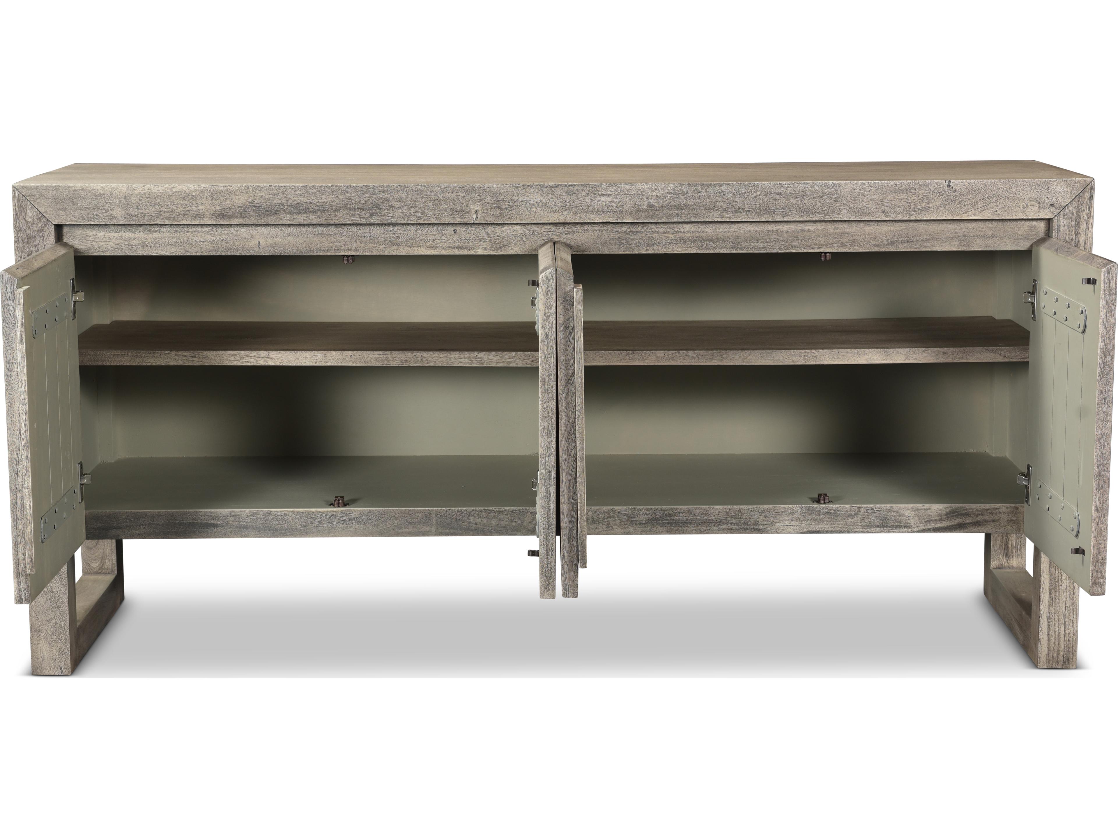 Urbia Brooks 68" Acacia Wood Sandblasted Grey Sideboard