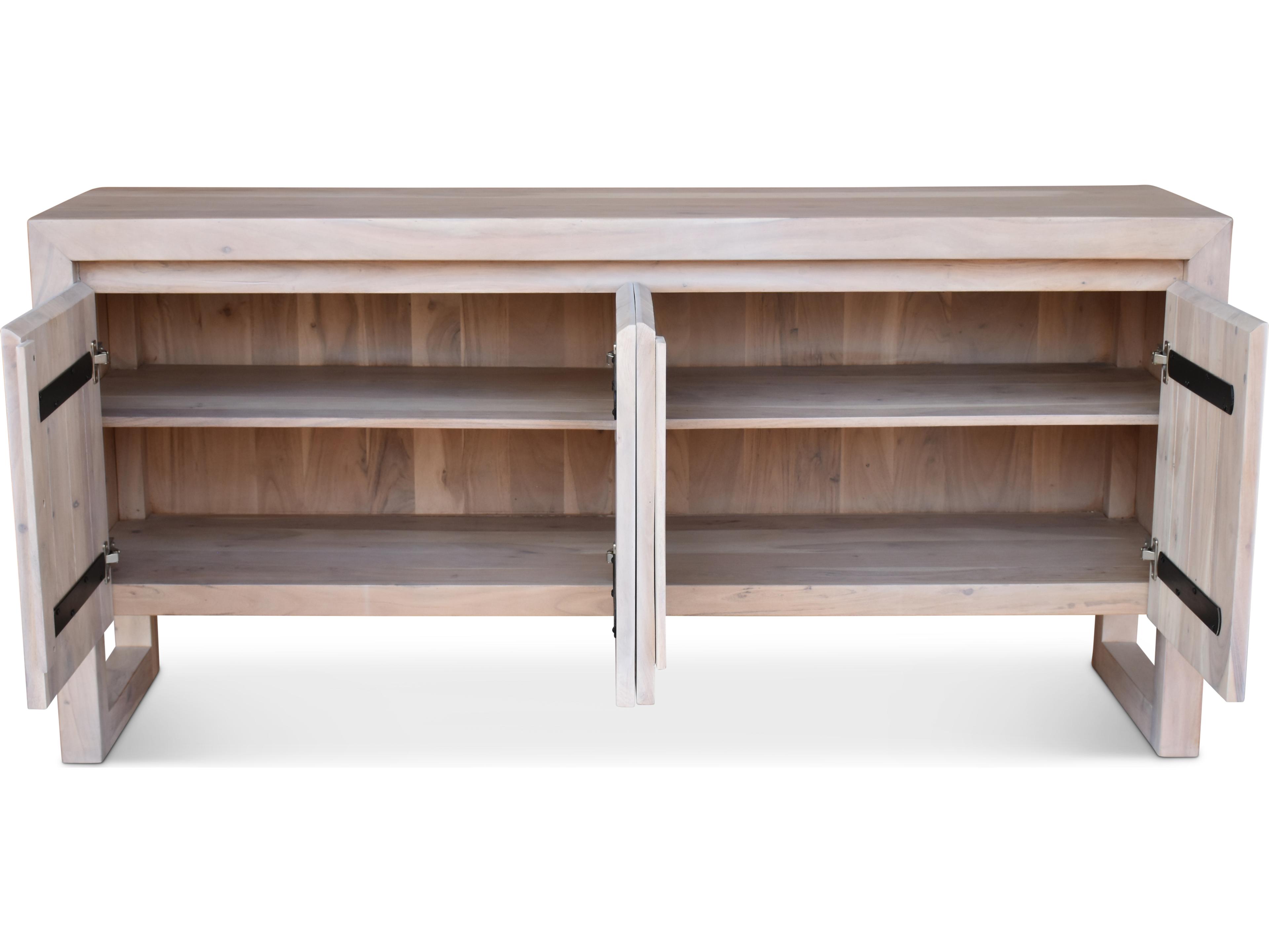Urbia Brooks 68" Acacia Wood White Wash Sideboard