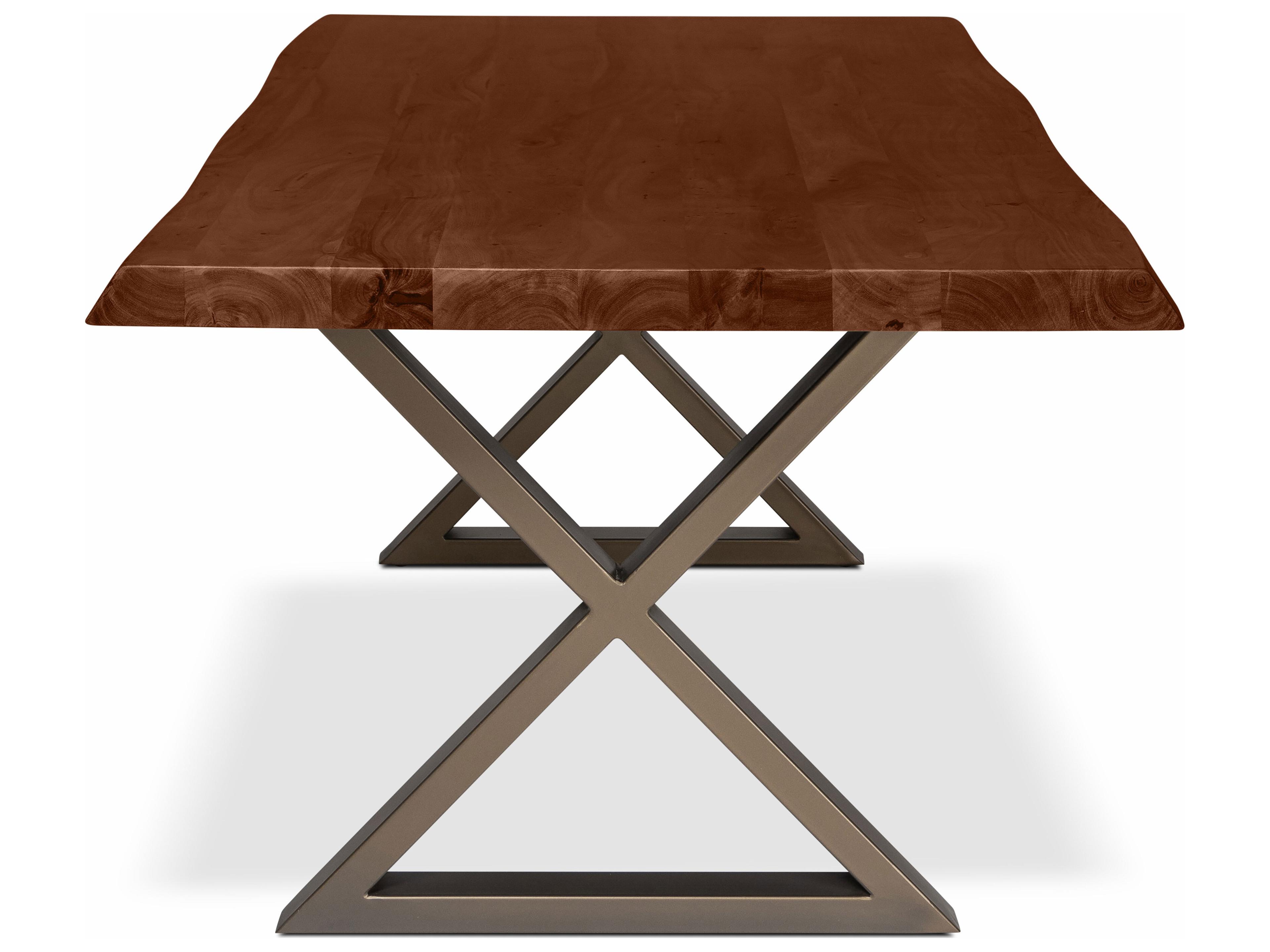Urbia Brooks Rectangular Wood Americano Brass Dining Table