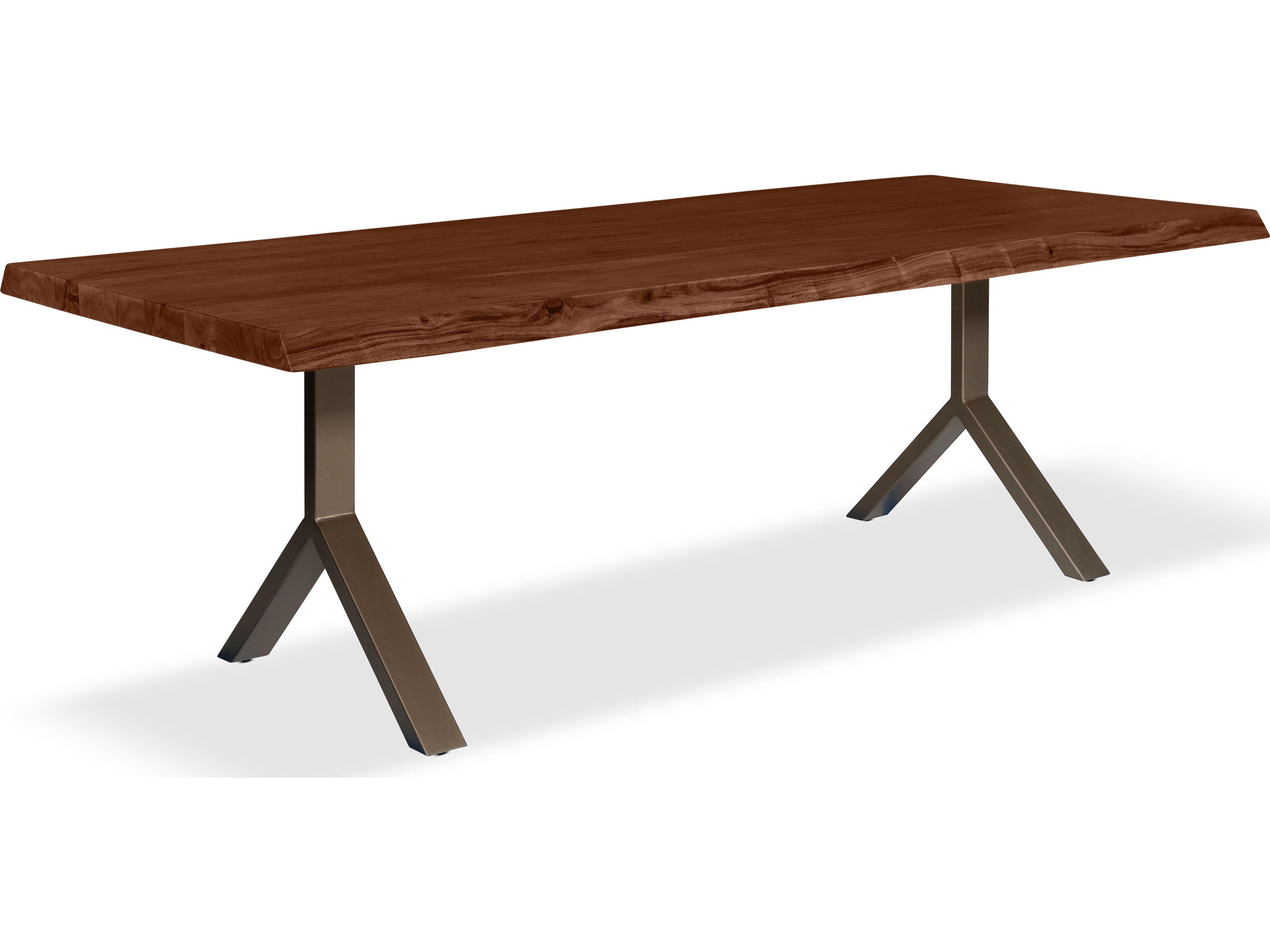 Brooks Dining Table Y Base Americano Top Brass Base