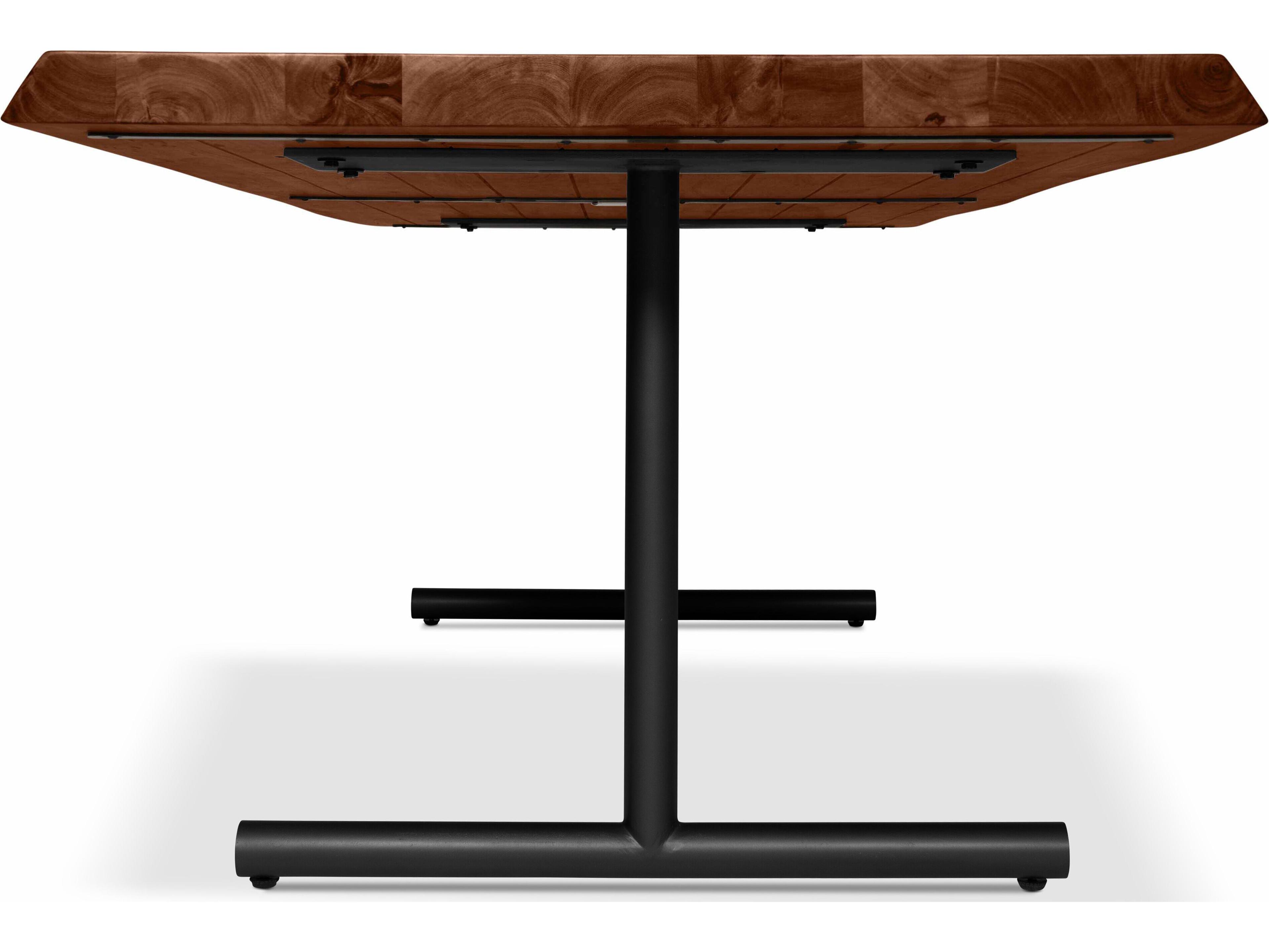 Urbia Brooks Dining Table T Base Americano Top Black Base