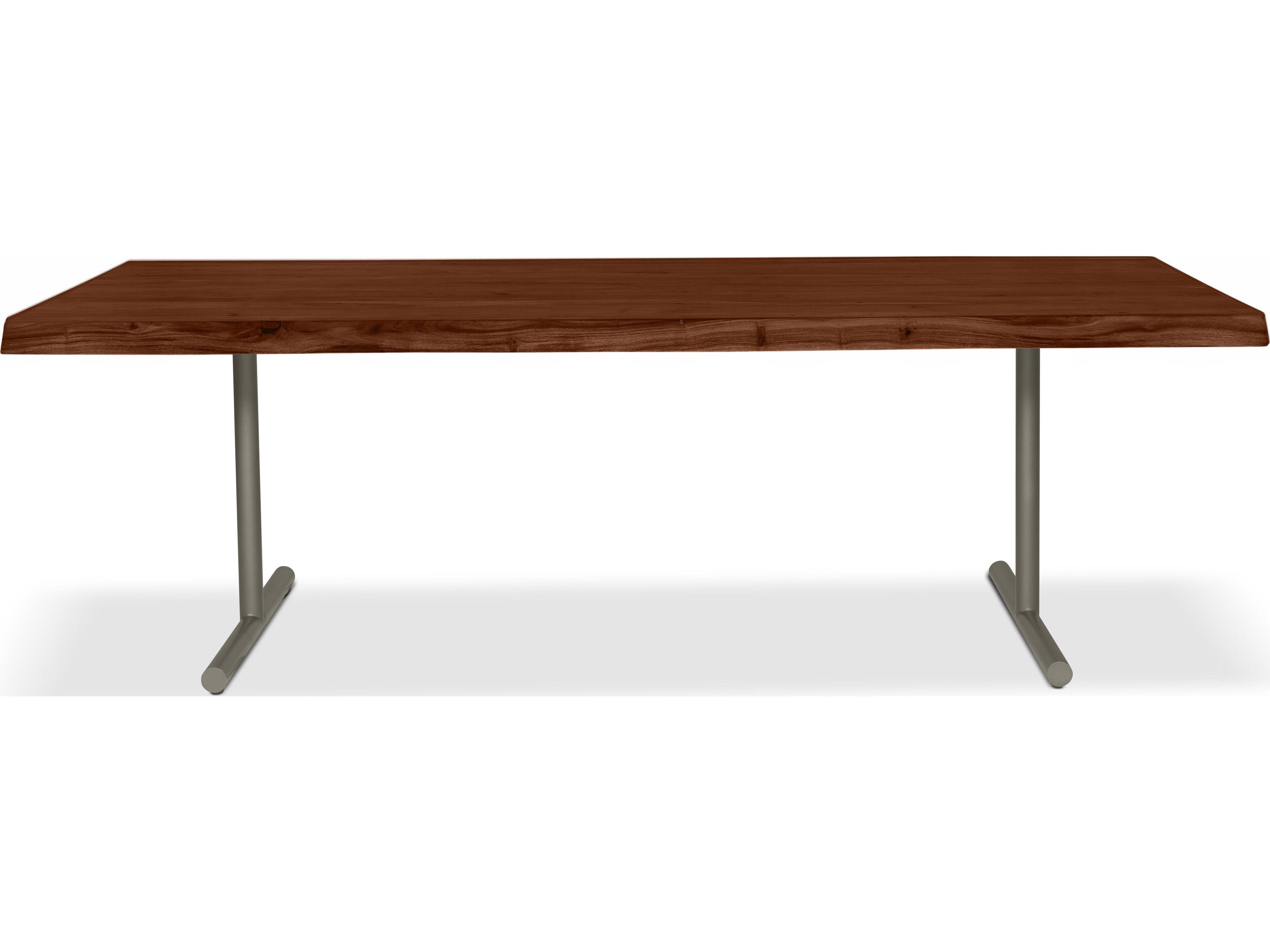 Urbia Brooks Dining Table T Base Americano Top Pewter Base
