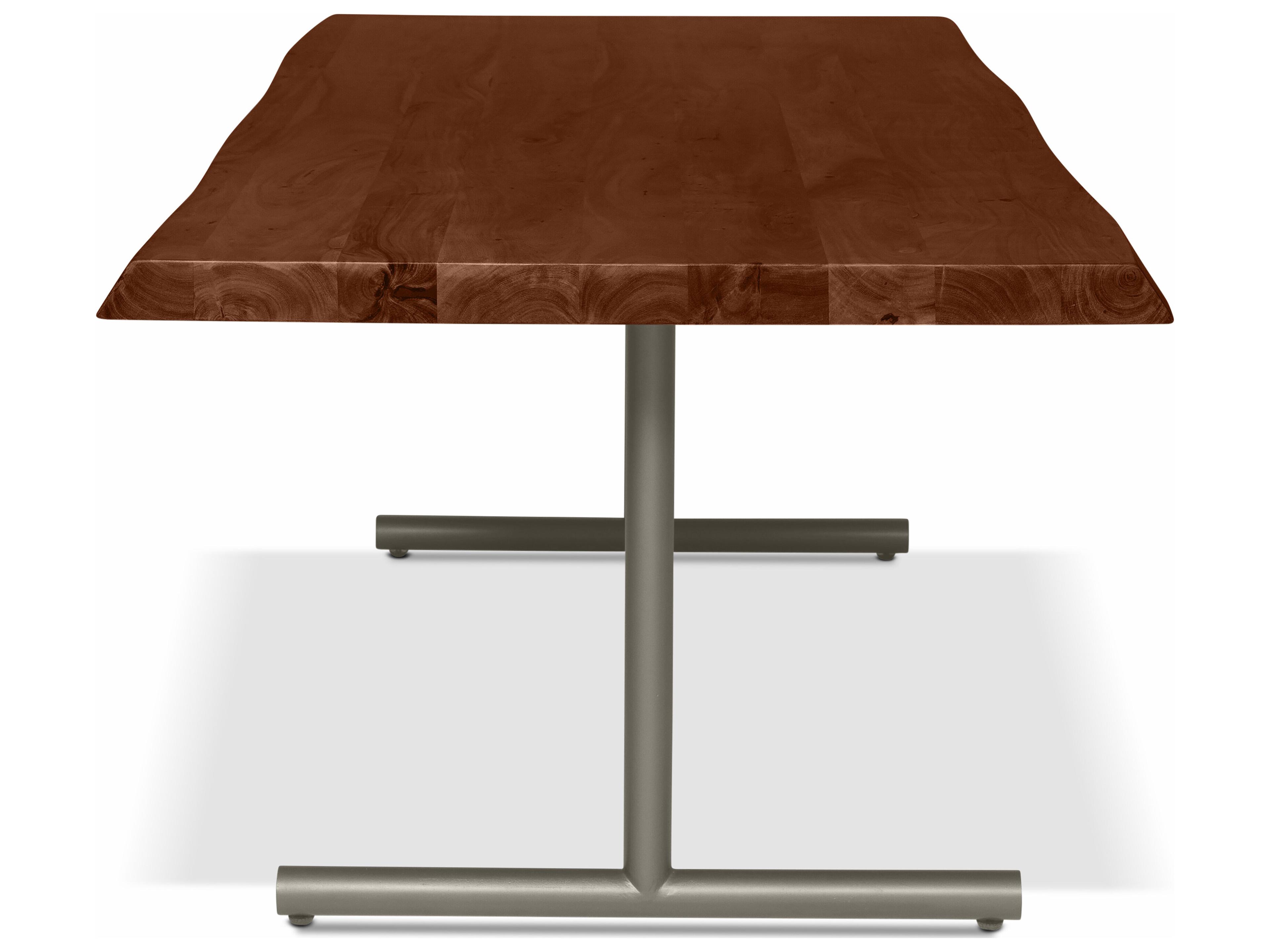 Urbia Brooks Dining Table T Base Americano Top Pewter Base