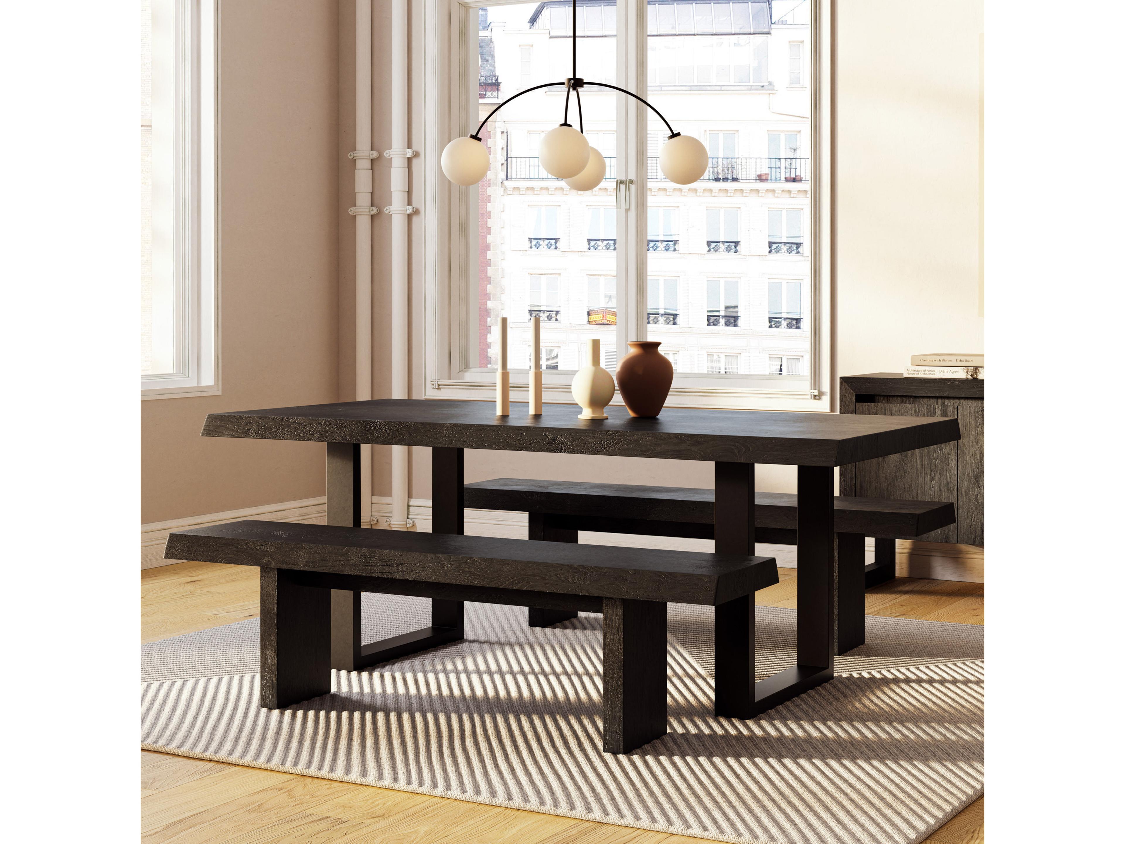 Urbia Brooks Rectangular Wood Ebonized Black Dining Table