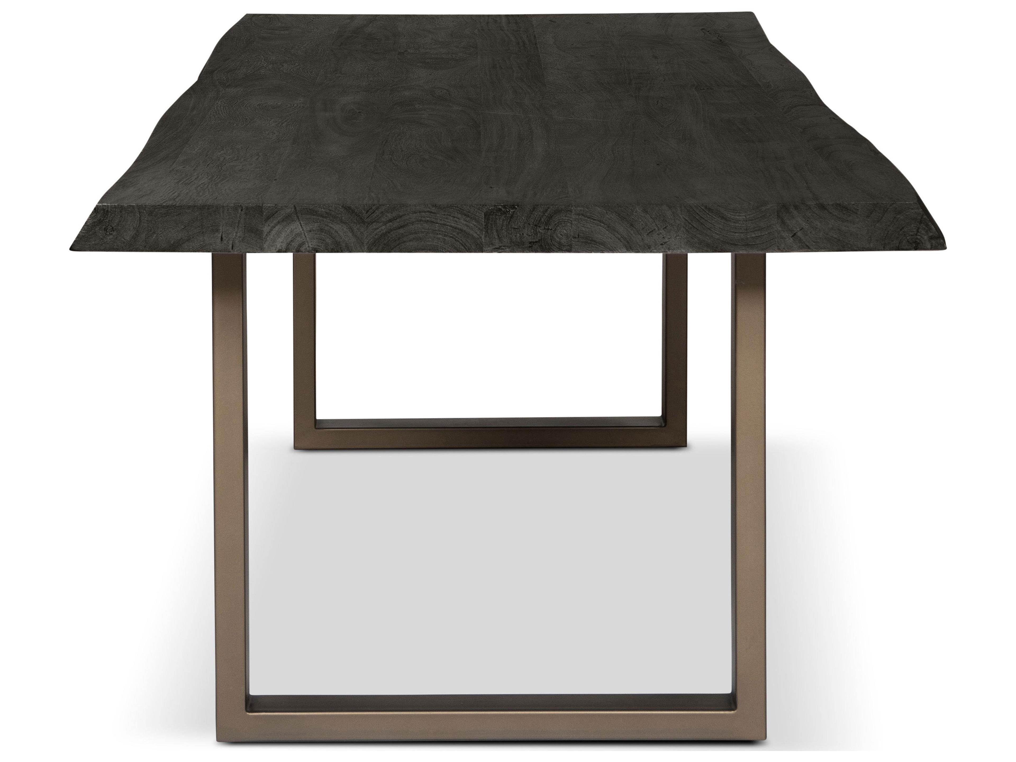 Urbia Brooks Rectangular Wood Ebonized Brass Dining Table