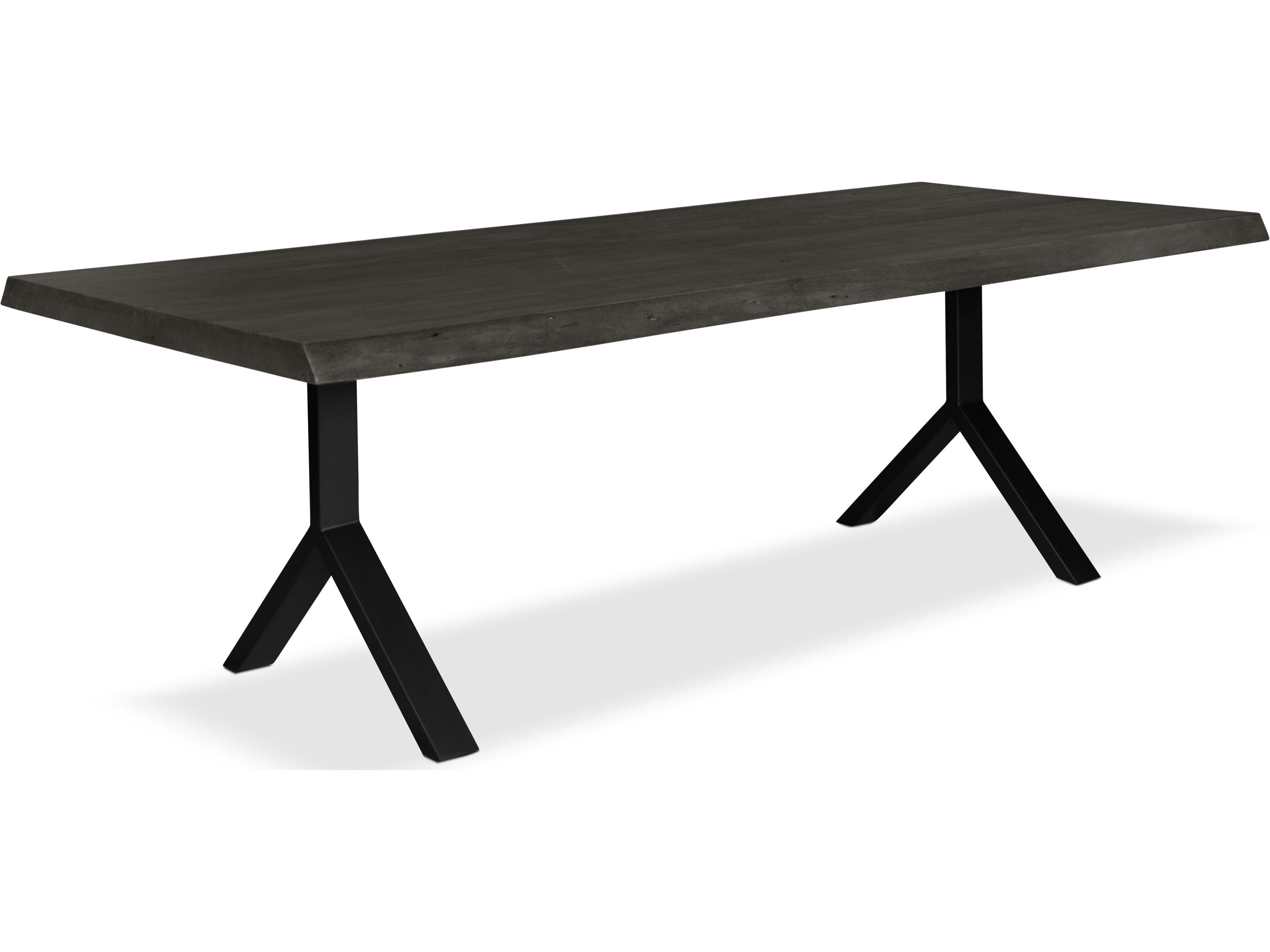Brooks Dining Table Y Base Ebonized Top Black Base