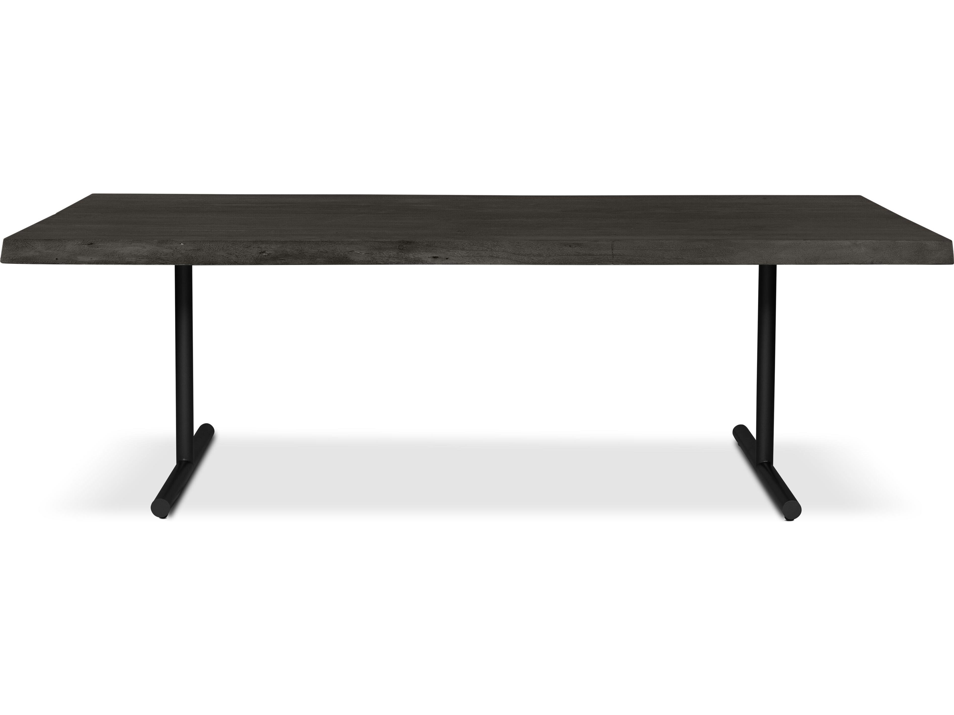 Urbia Brooks Dining Table T Base Ebonized Top Black Base