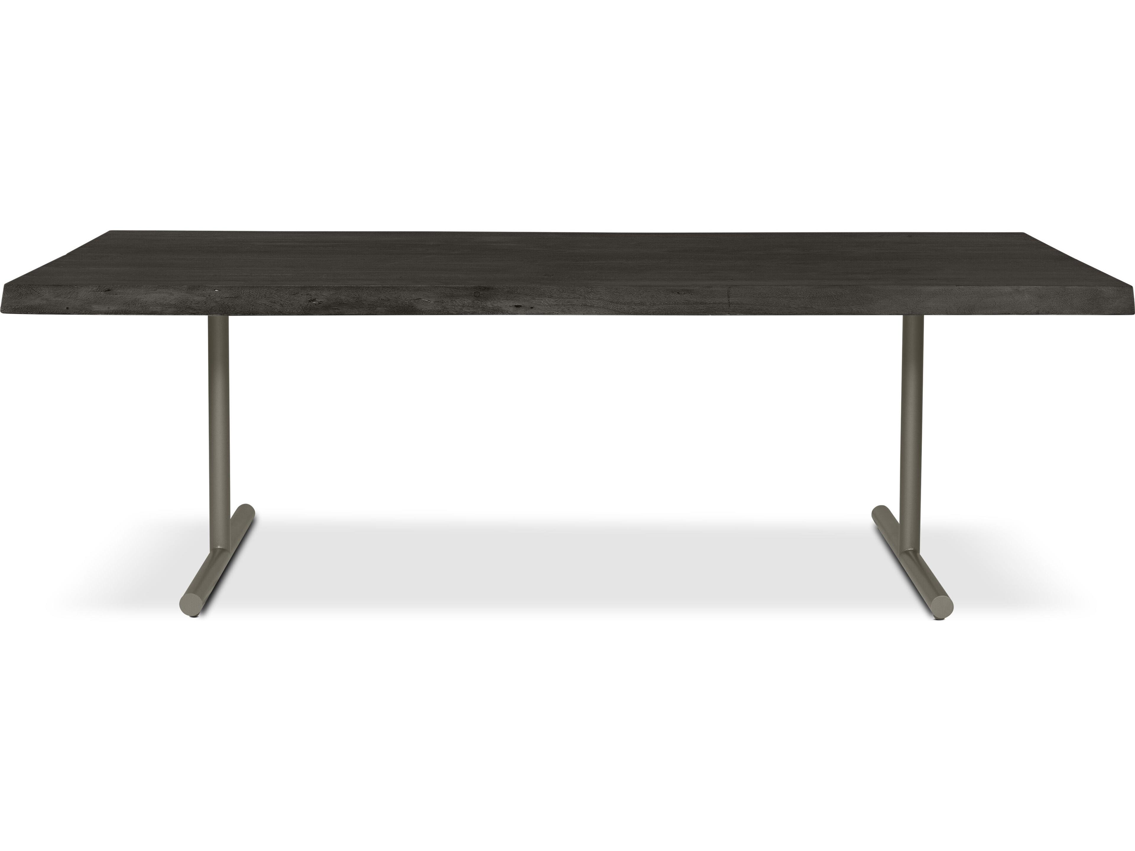 Urbia Brooks Dining Table T Base Ebonized Top Pewter Base