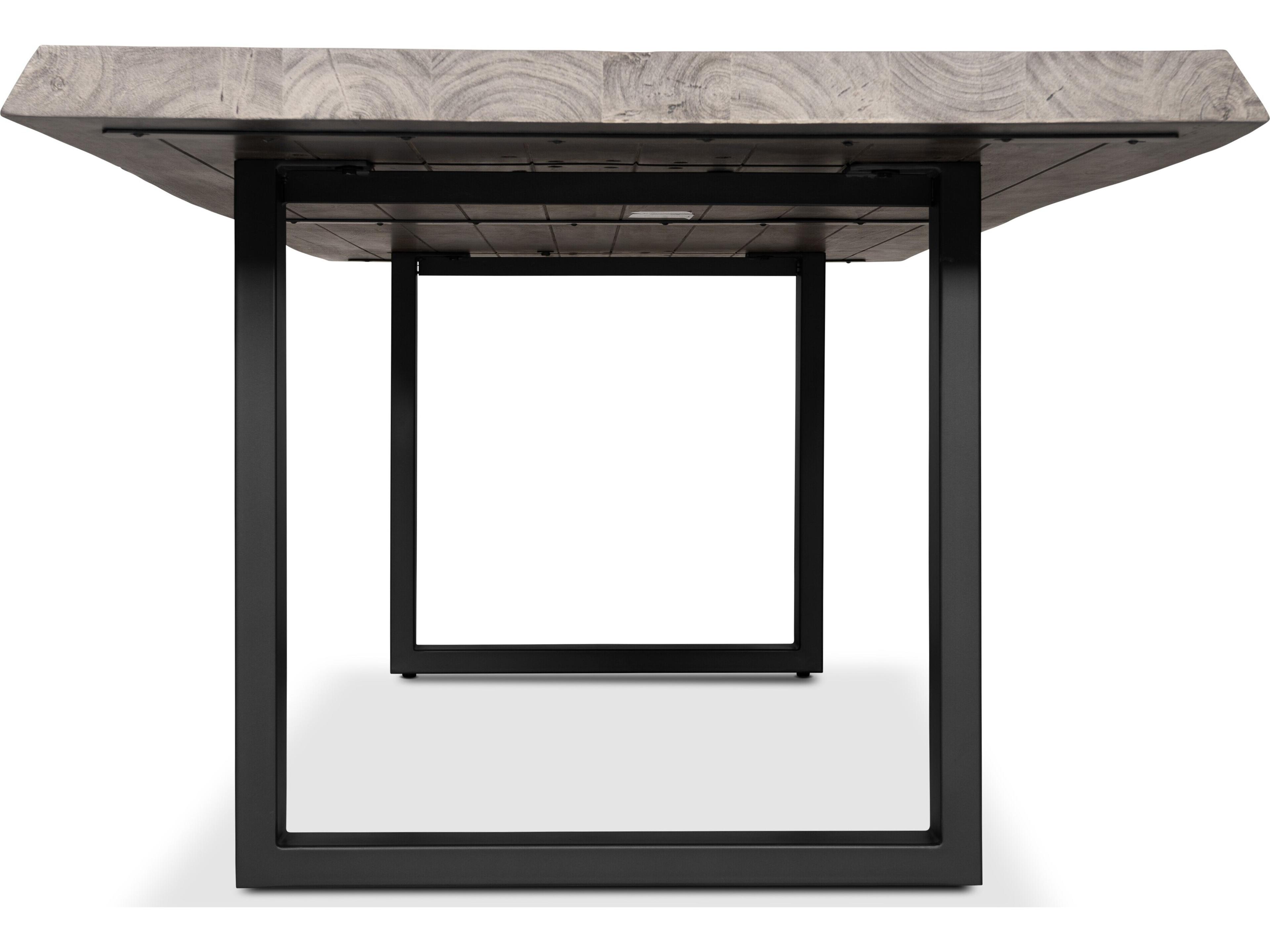 Urbia Brooks Rectangular Wood Sandblasted Grey Black Dining Table