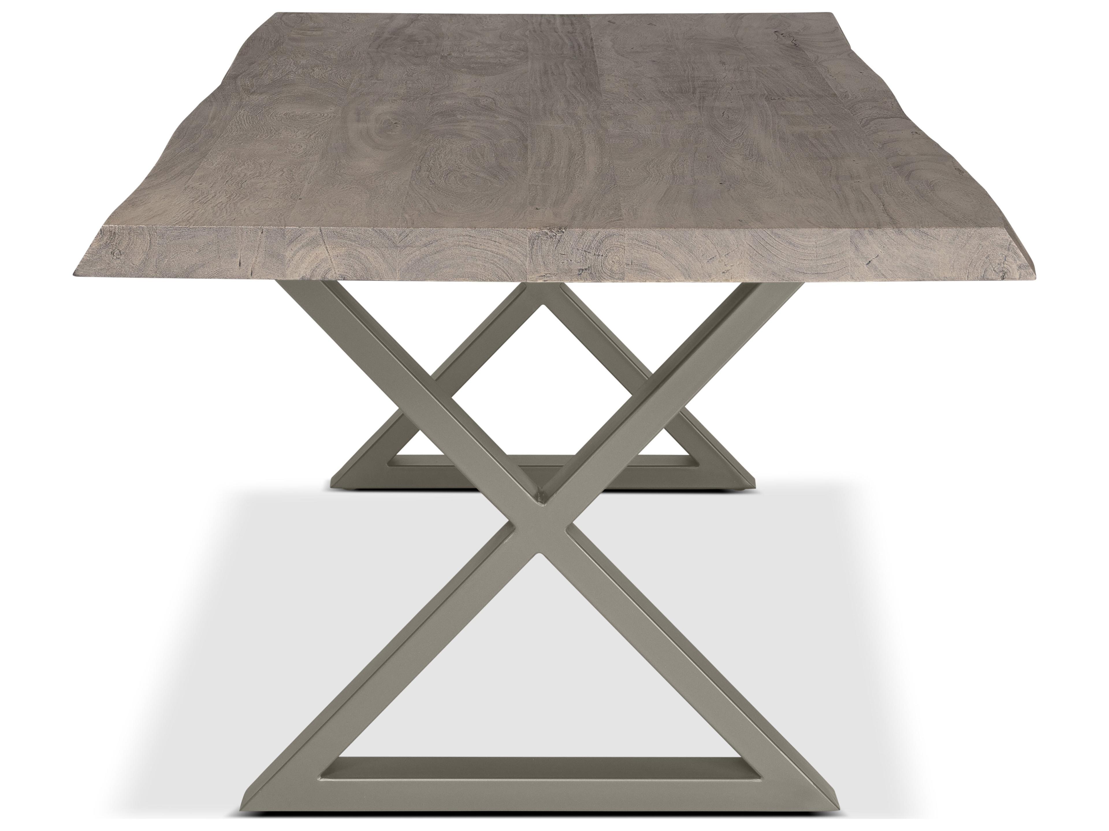 Urbia Brooks Rectangular Wood Sandblasted Grey Pewter Dining Table
