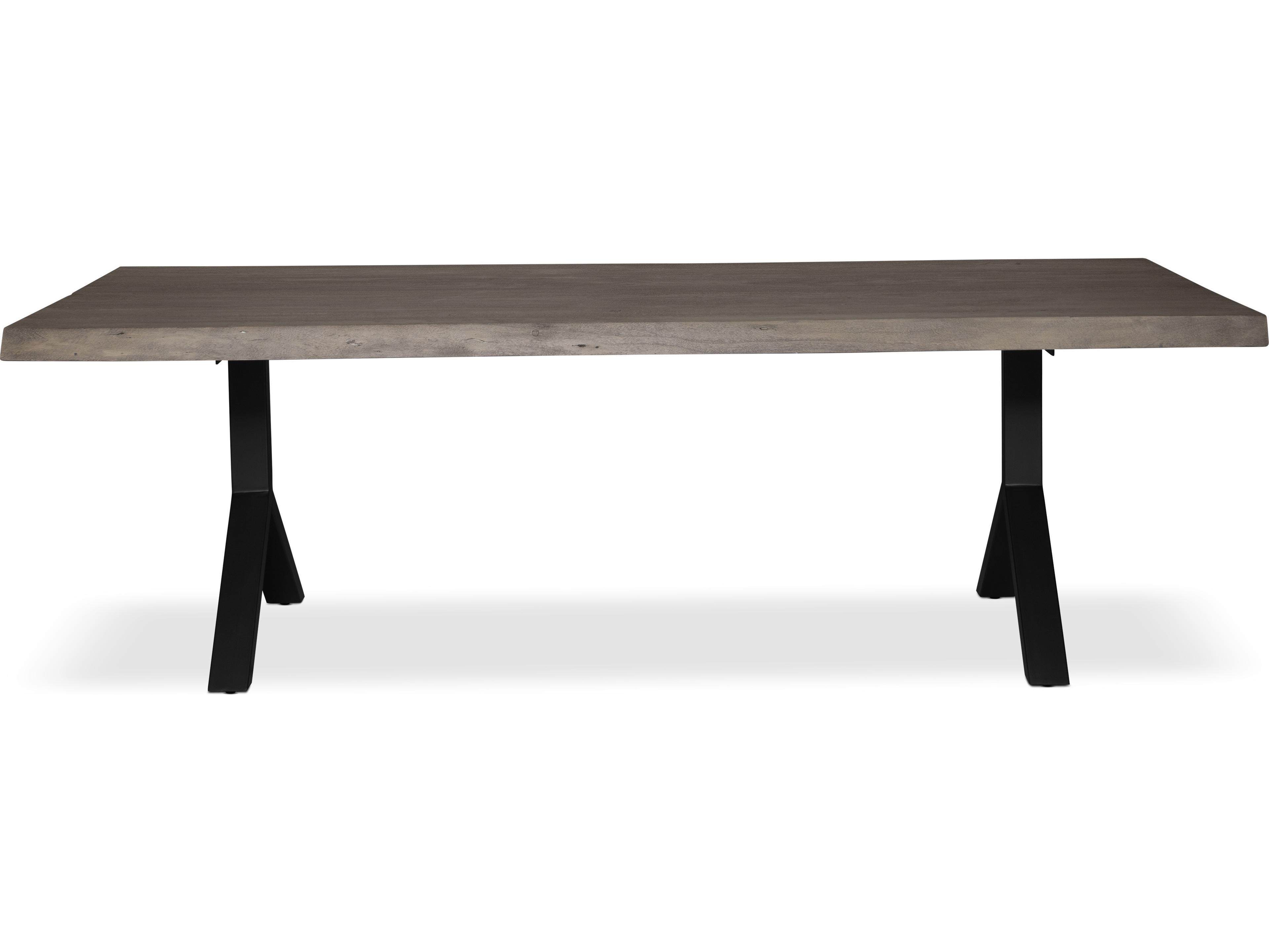 Urbia Brooks Dining Table Y Base Sandblasted Grey Top Black Base