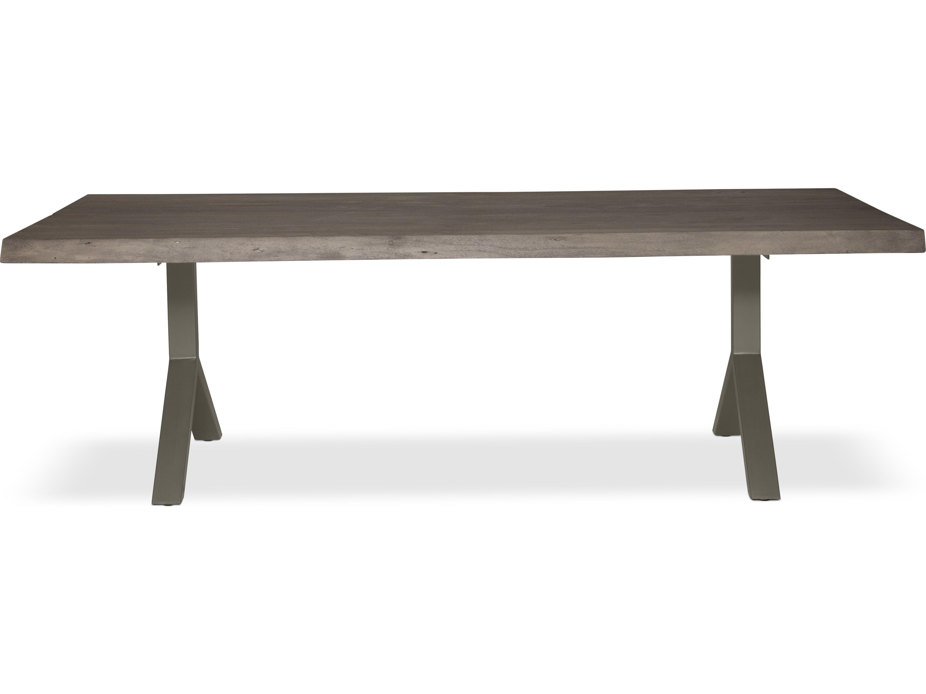 Urbia Brooks Dining Table Y Base Sandblasted Grey Top Pewter Base