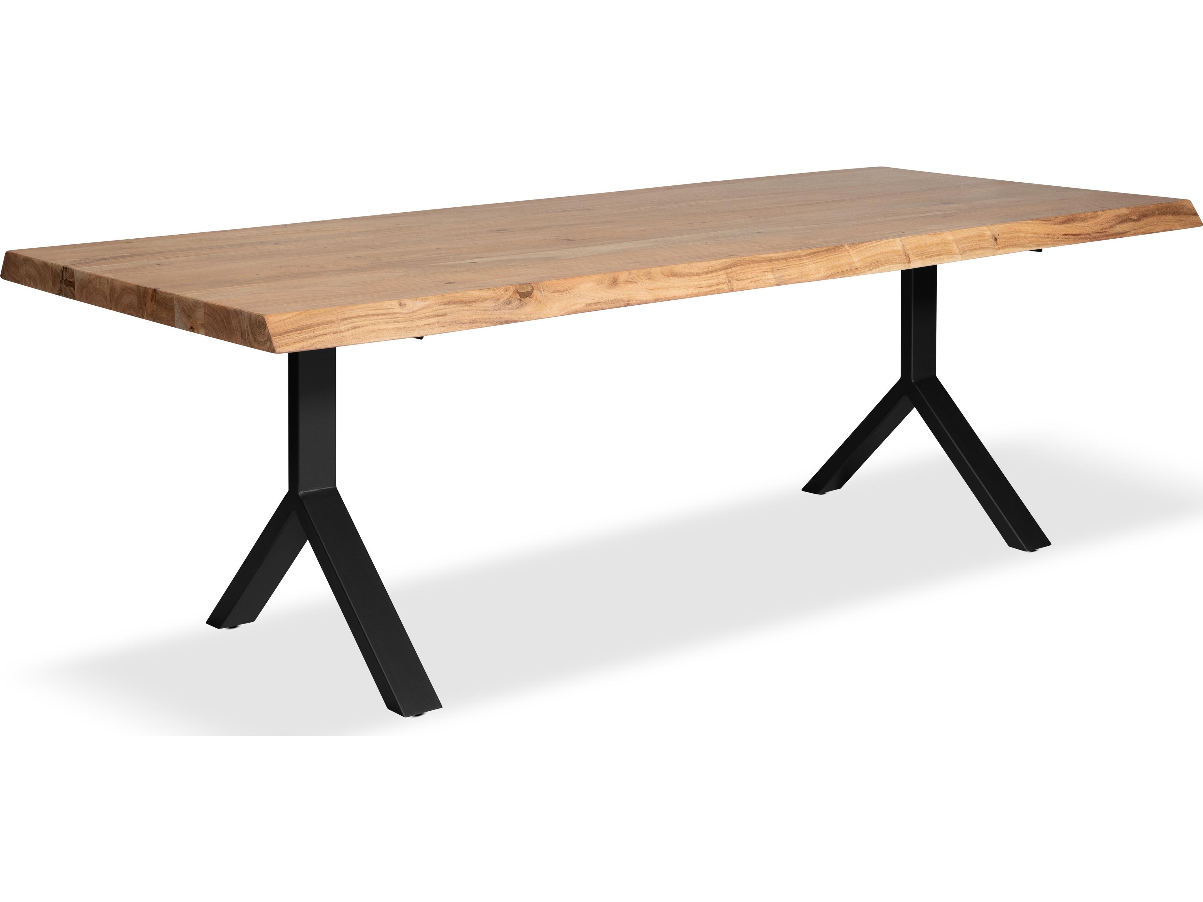 Brooks Dining Table Y Base Teak Top Black Base
