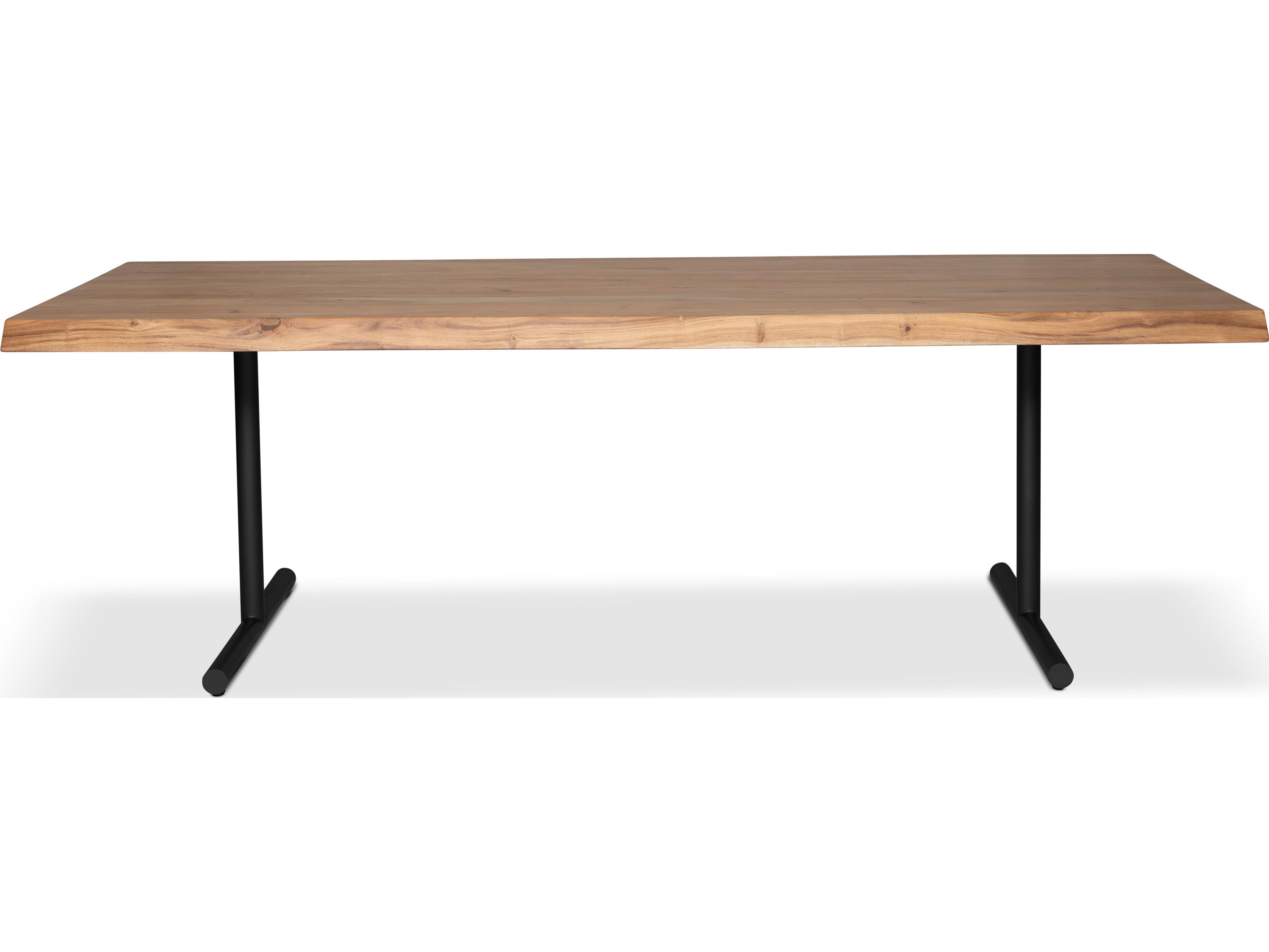 Urbia Brooks Dining Table T Base Teak Top Black Base