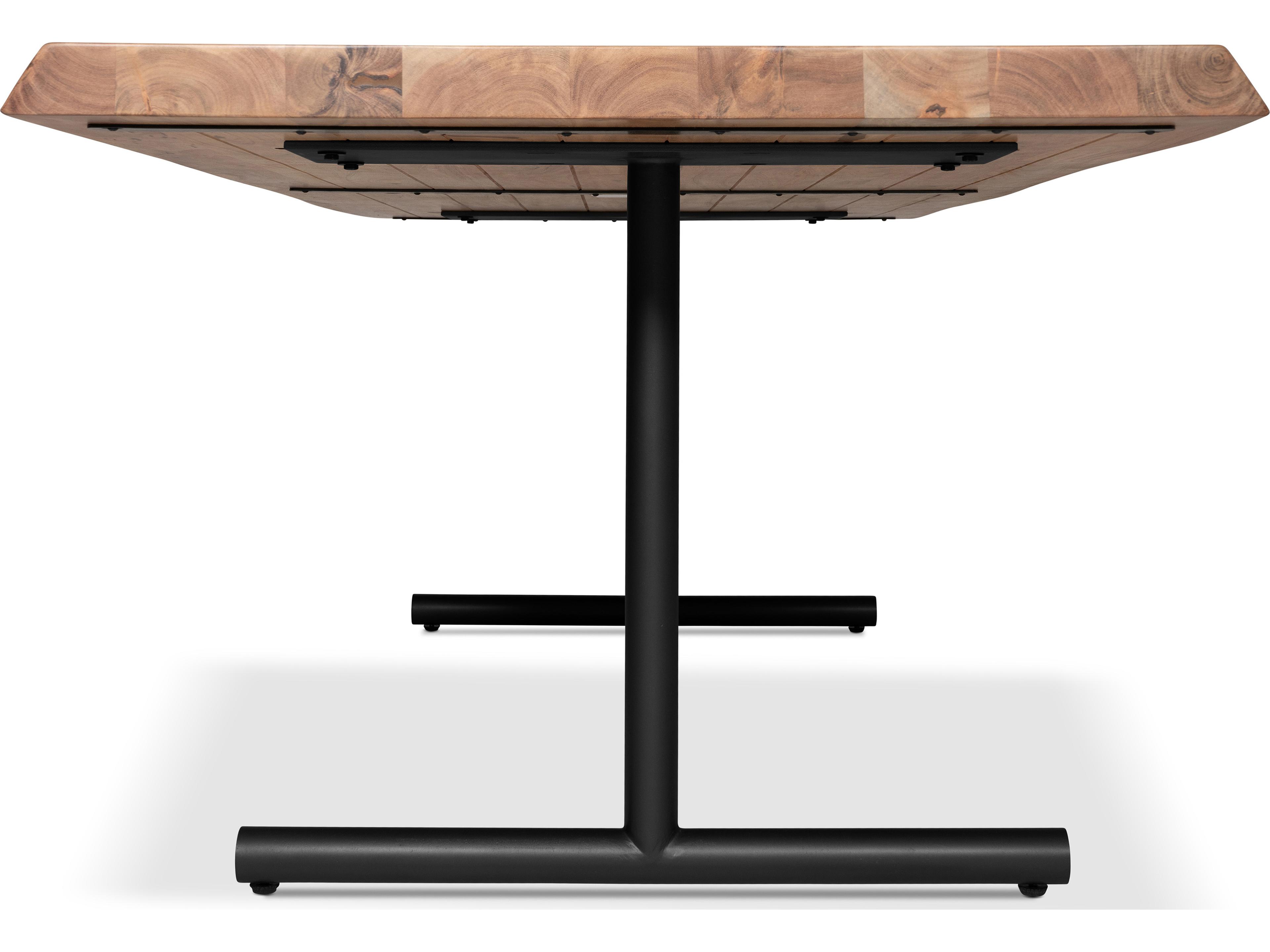 Urbia Brooks Dining Table T Base Teak Top Black Base