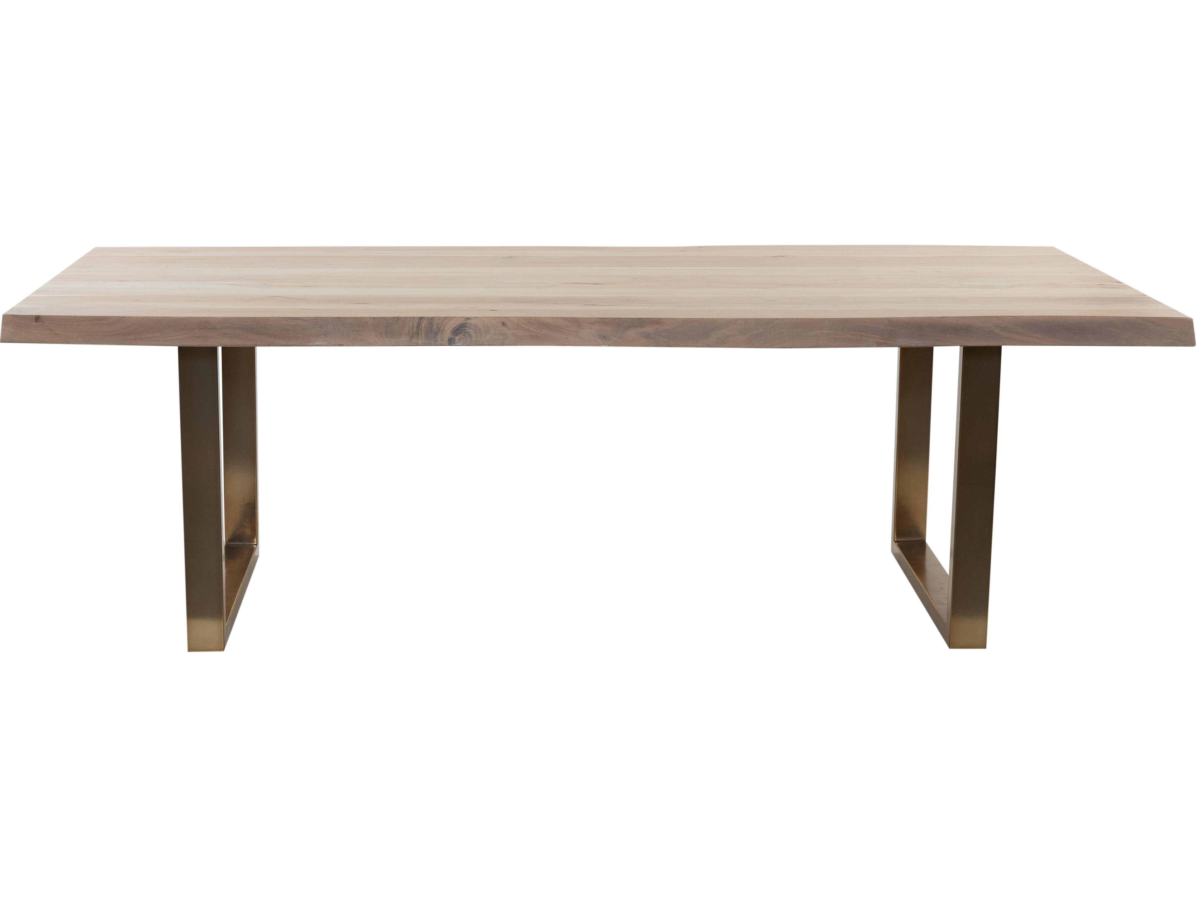 Brooks U Base Dining Table 79-Inch White Wash Solid Wood