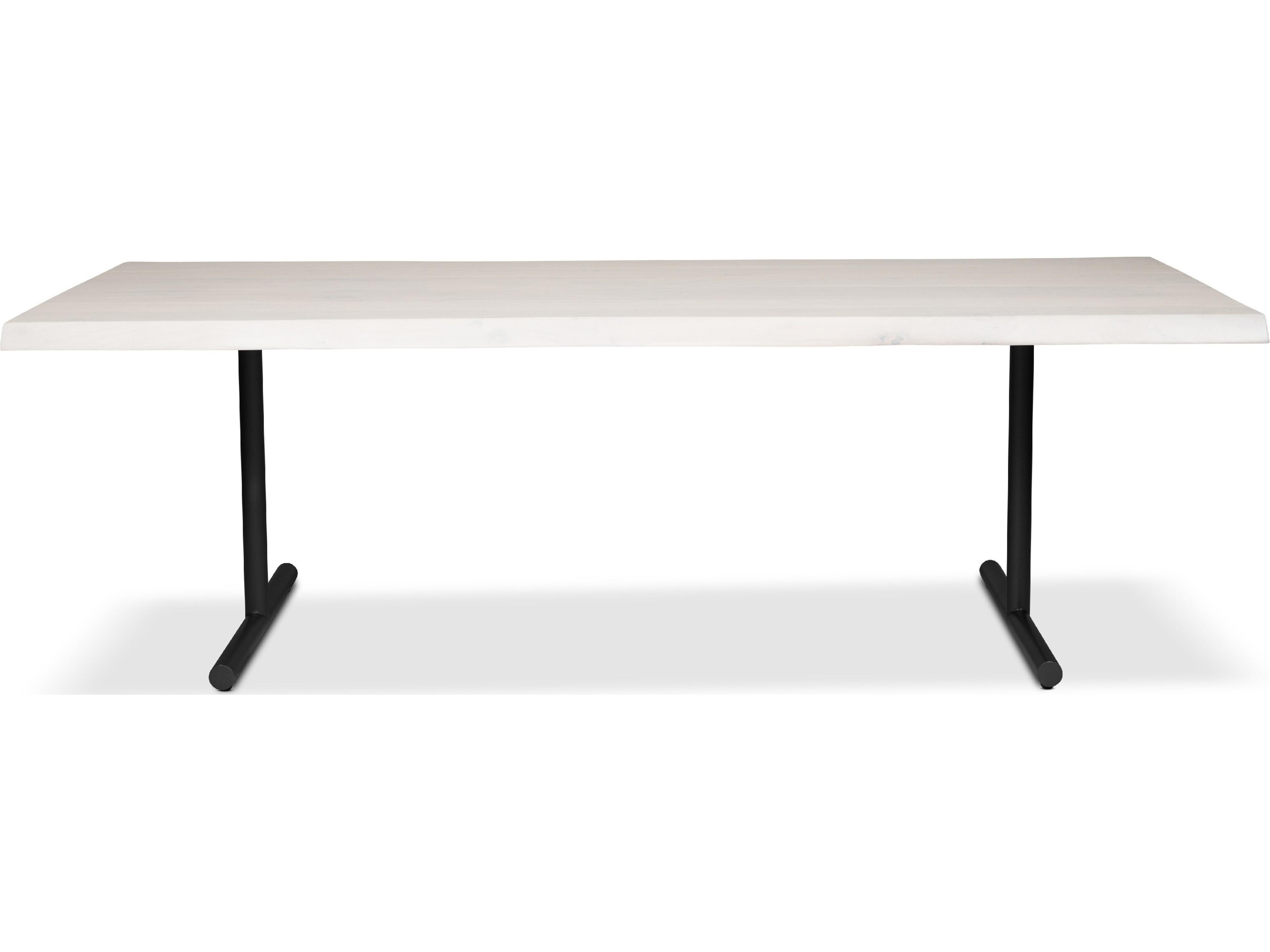 Urbia Brooks Dining Table T Base White Wash Top Black Base