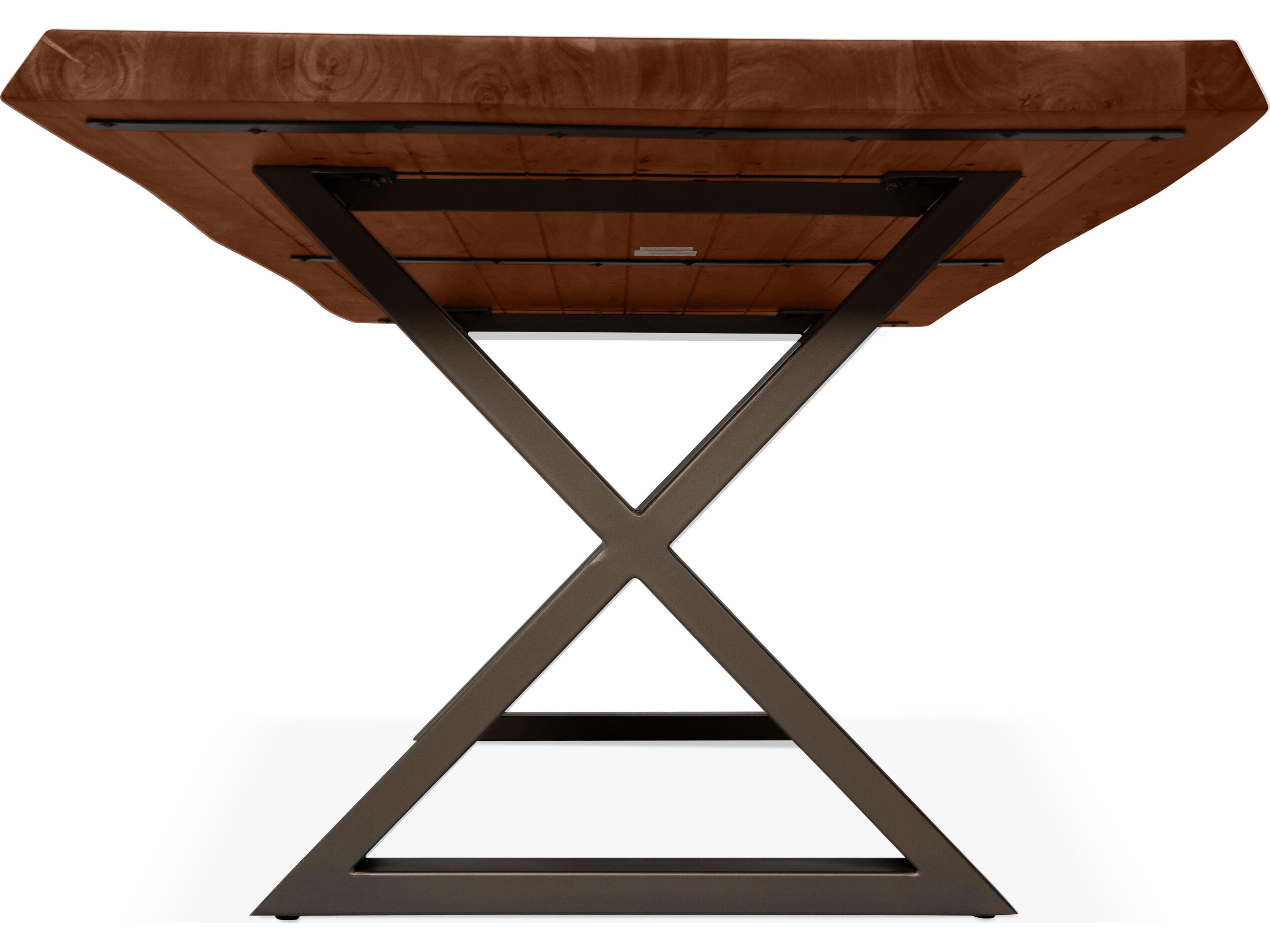 Urbia Brooks Rectangular Wood Americano Brass Dining Table