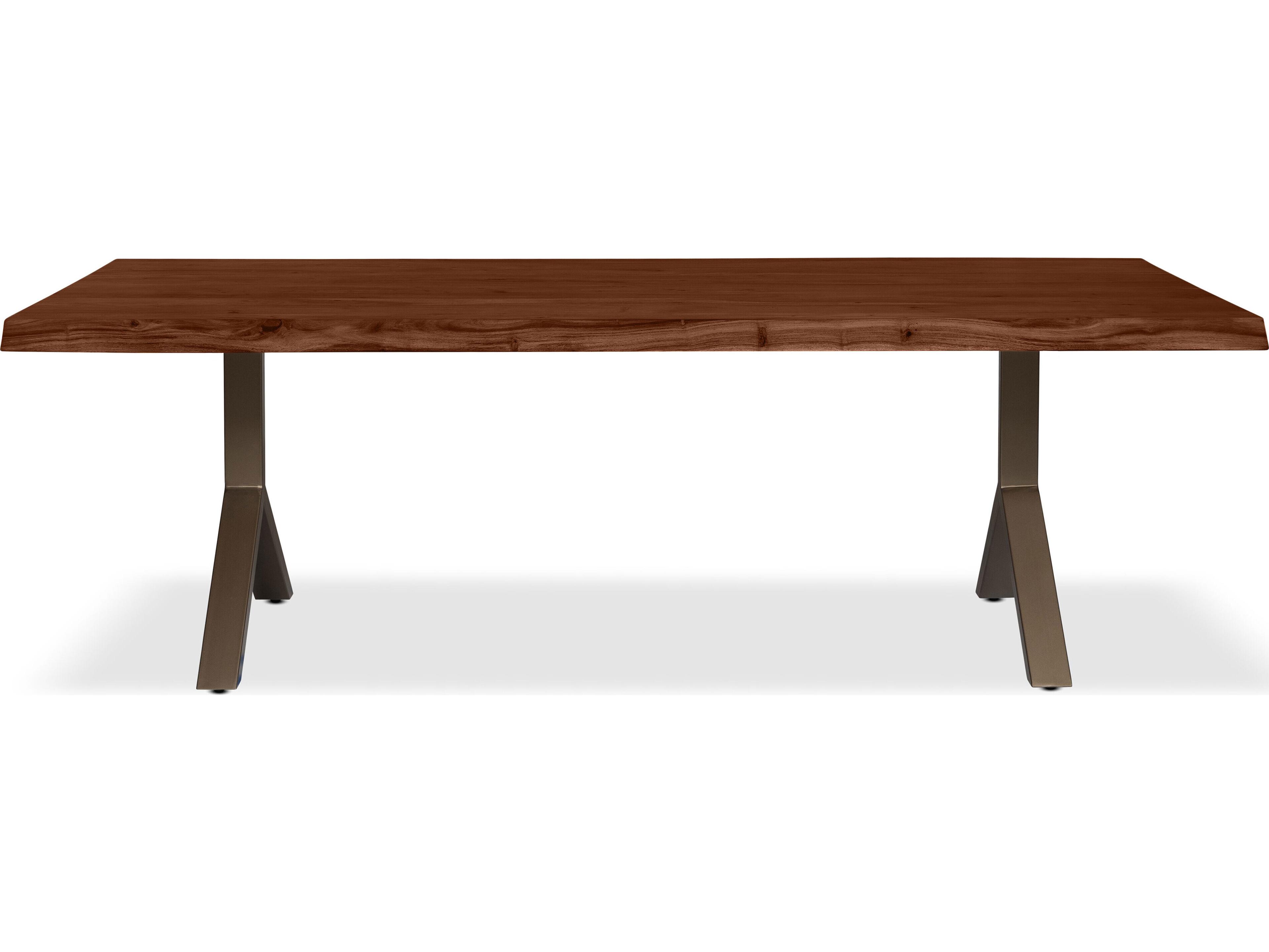 Urbia Brooks Dining Table Y Base Americano Top Brass Base