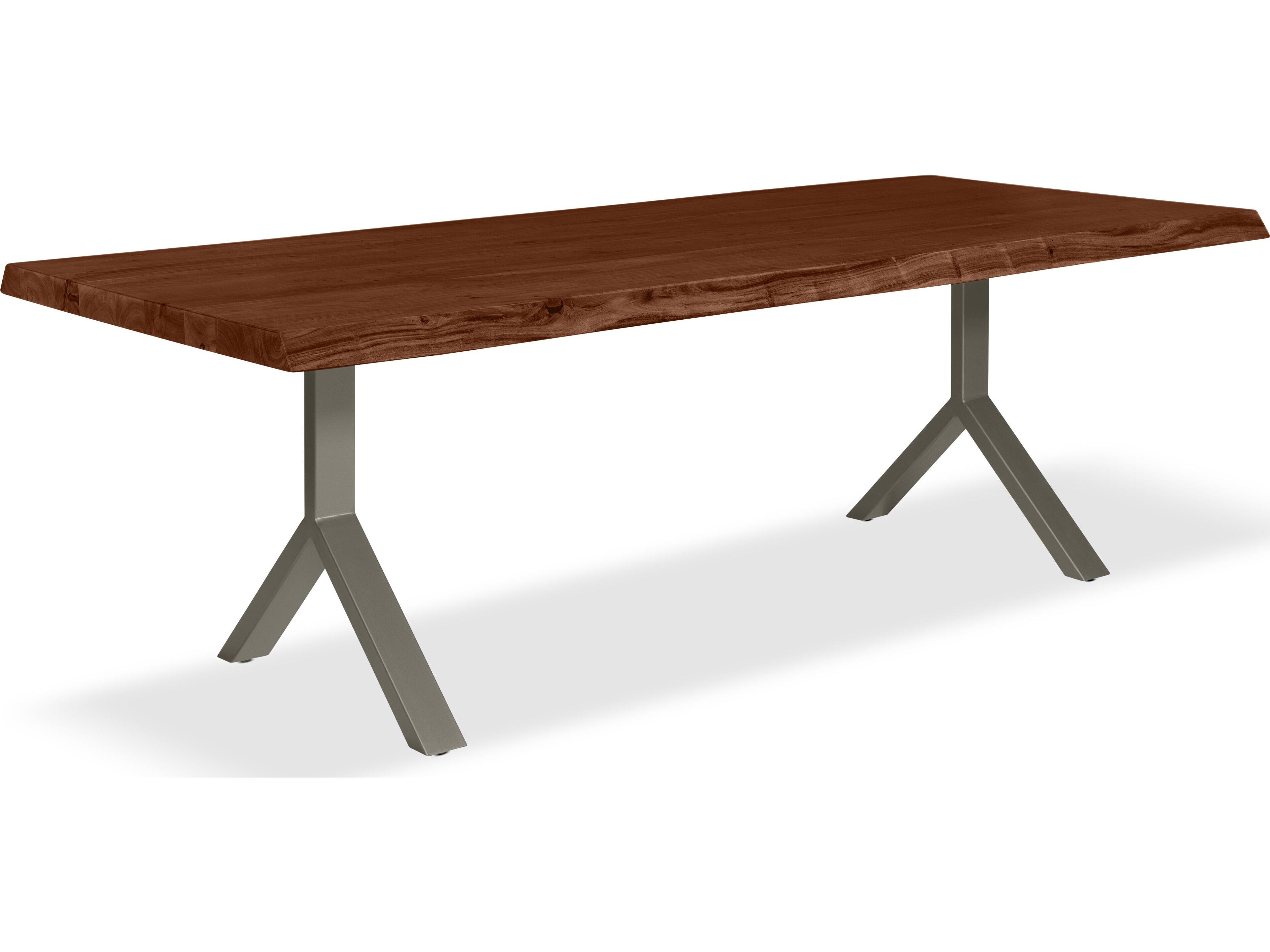 Brooks Dining Table Y Base Americano Top Pewter Base