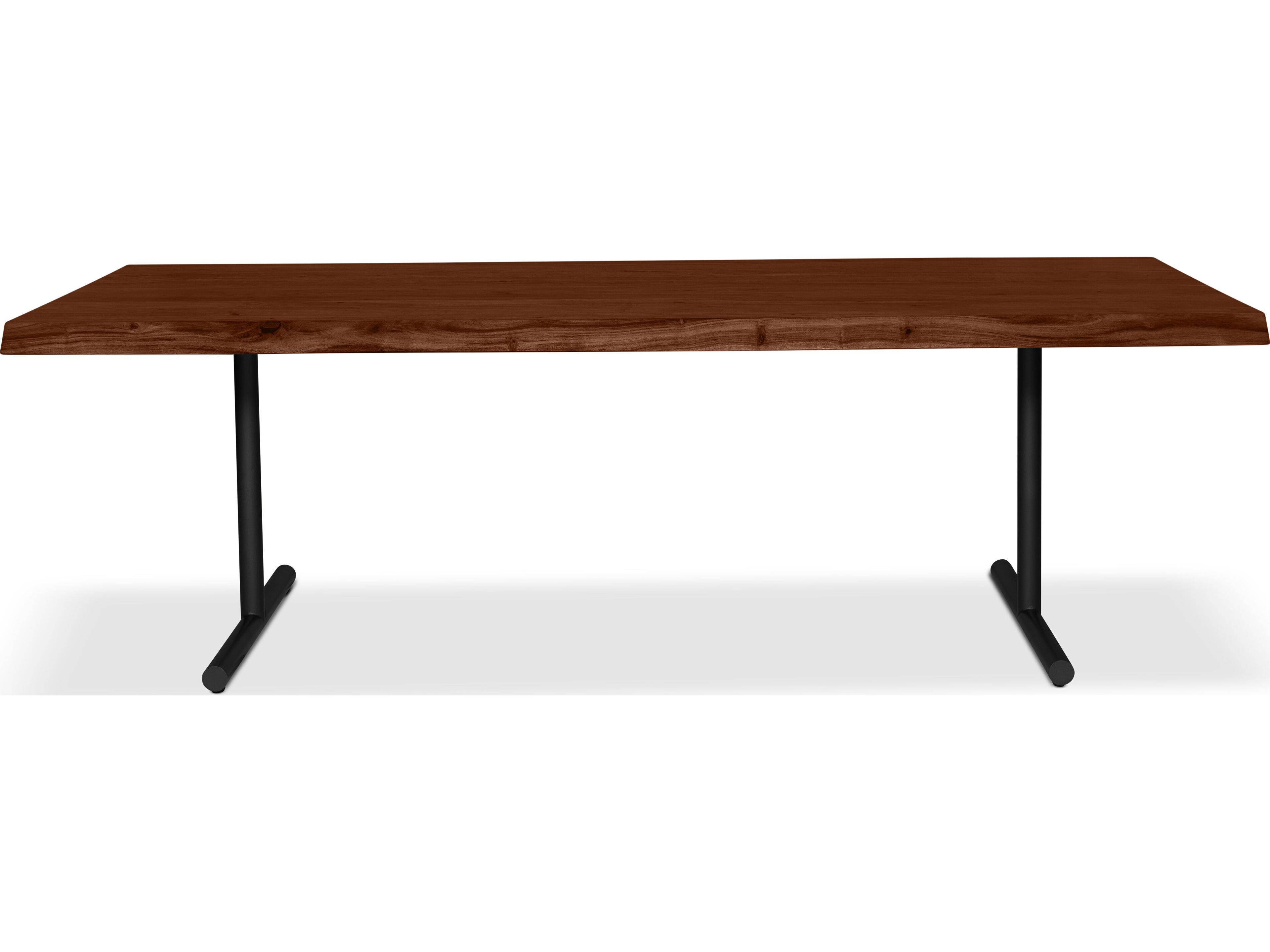 Urbia Brooks Dining Table T Base Americano Top Black Base