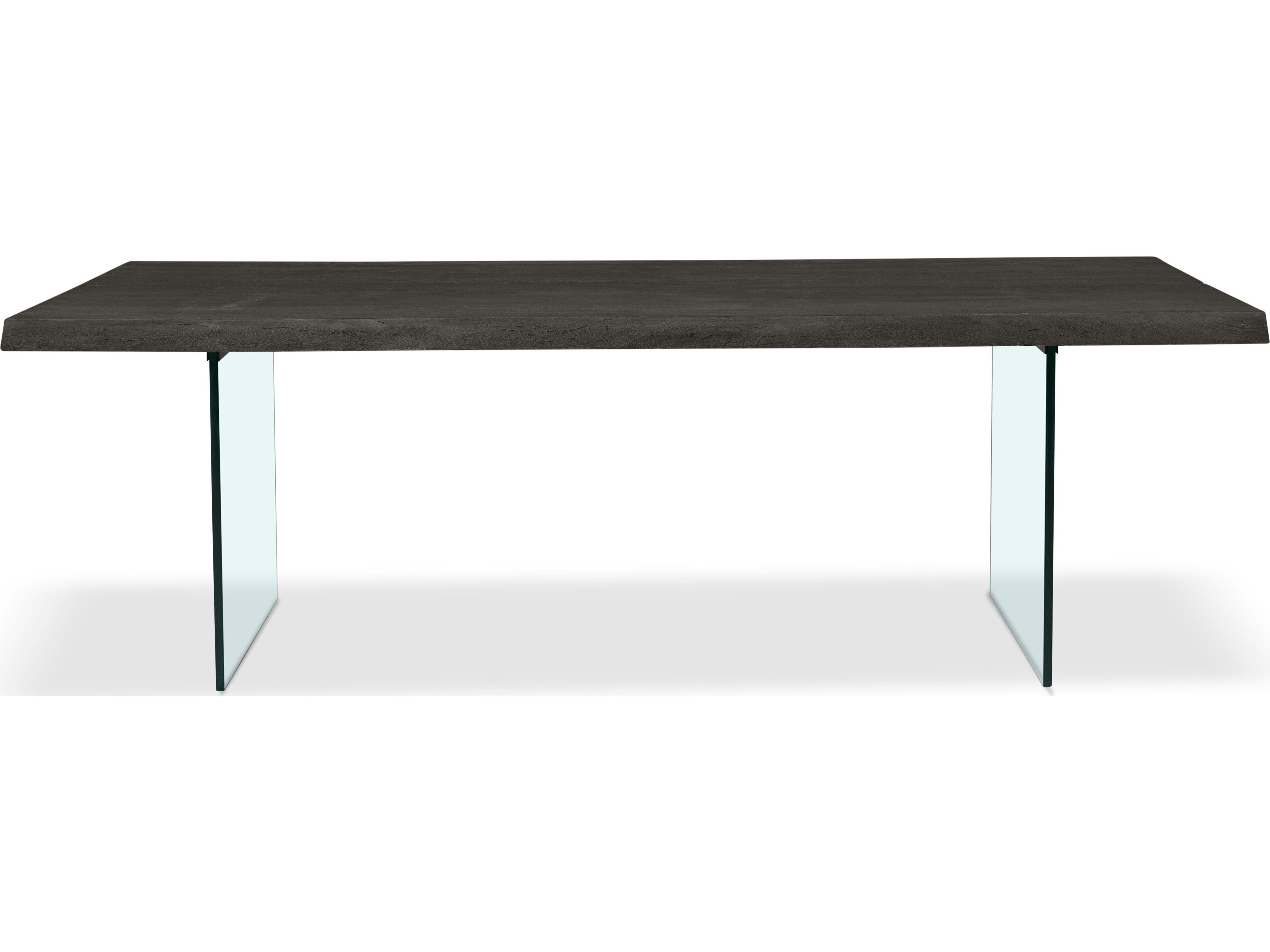 Urbia Brooks Rectangular Wood Ebonized Clear Dining Table