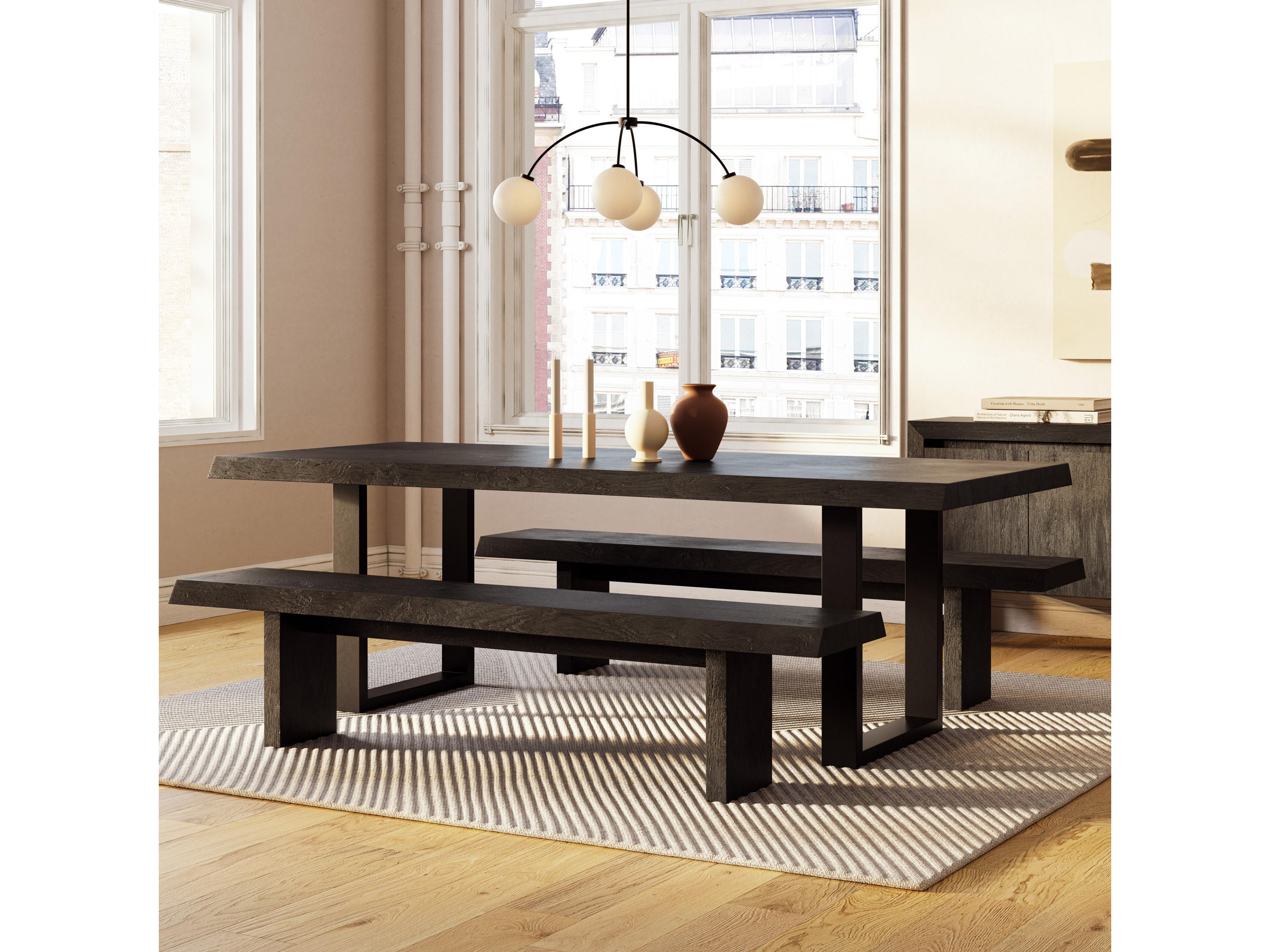 Urbia Brooks Rectangular Wood Ebonized Black Dining Table