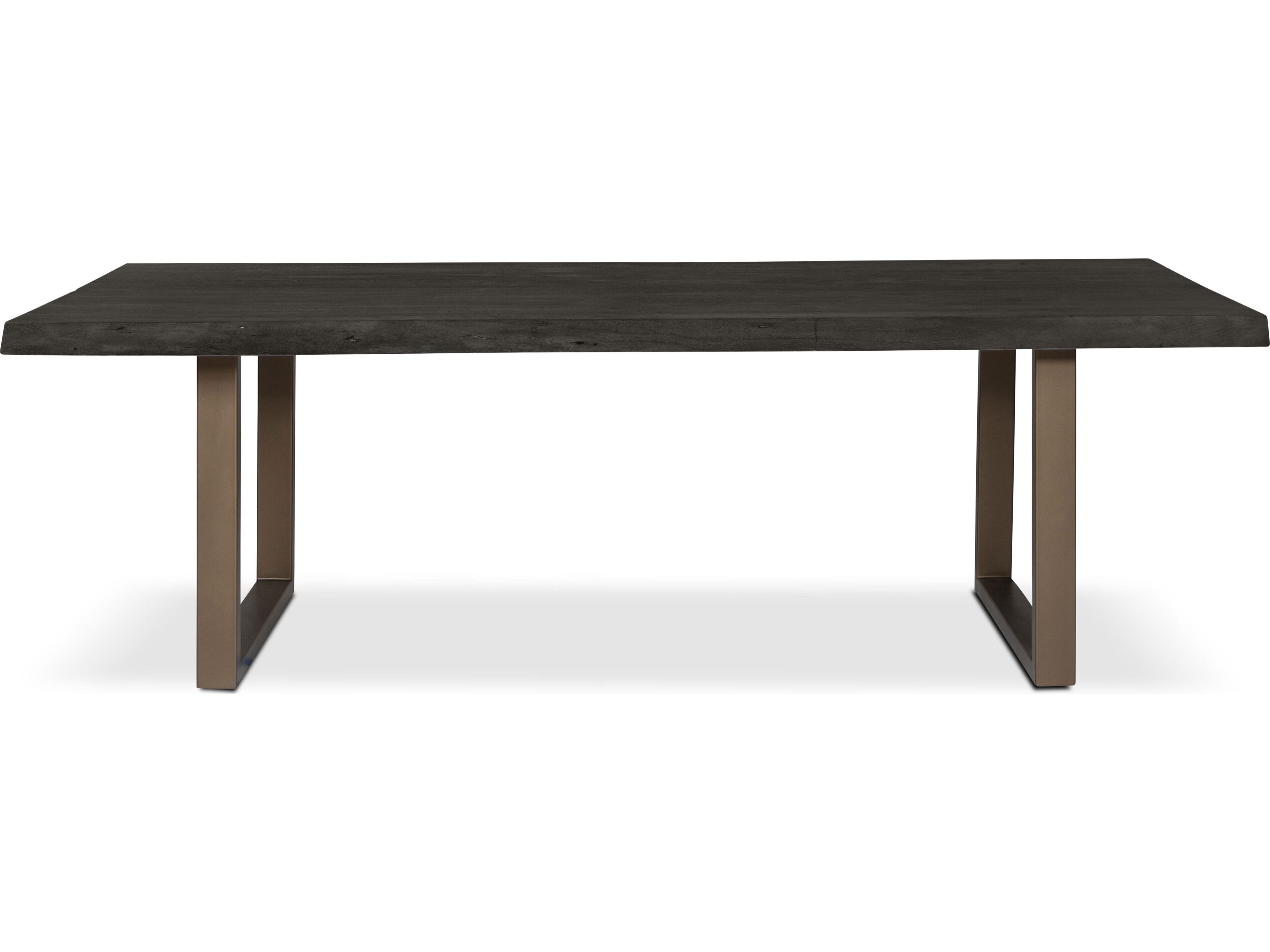 Urbia Brooks Rectangular Wood Ebonized Brass Dining Table
