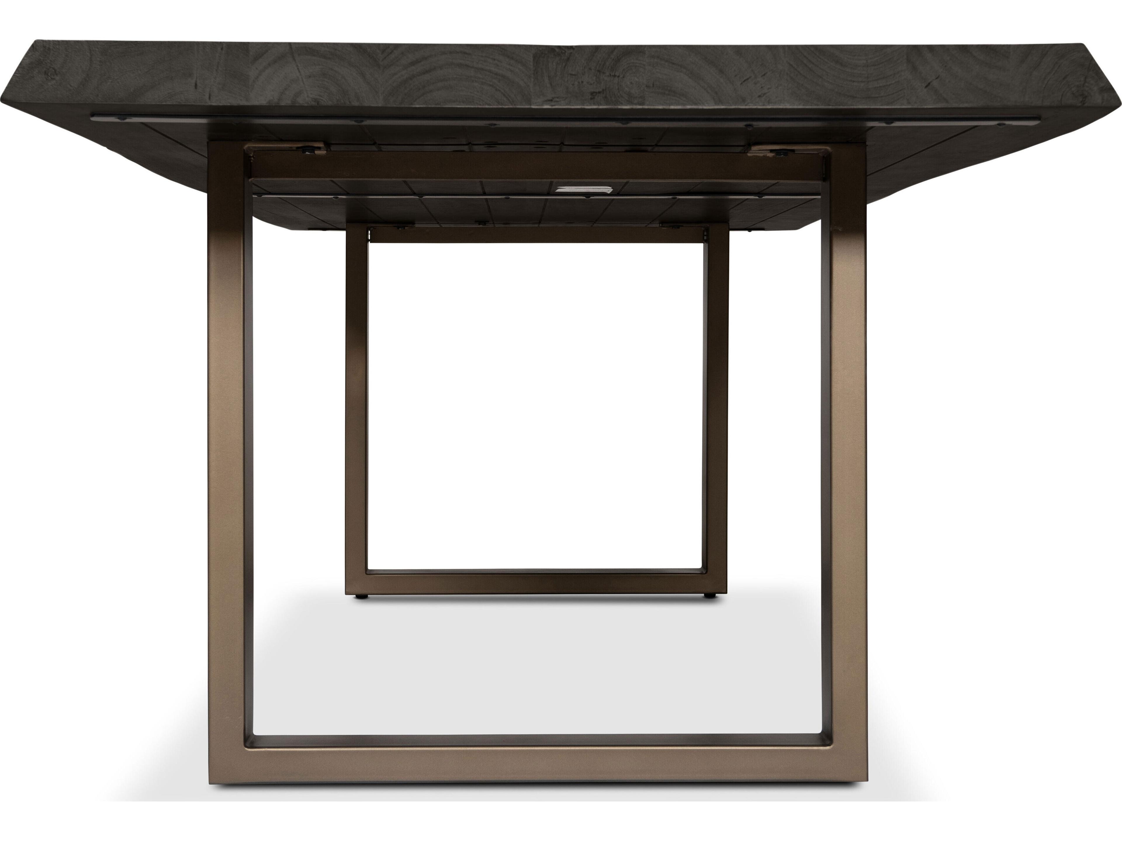 Urbia Brooks Rectangular Wood Ebonized Brass Dining Table